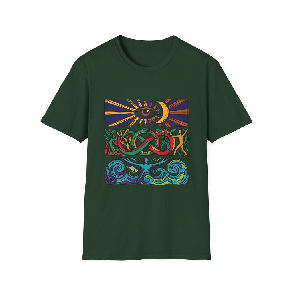 Unisex T-Shirt - Cosmic Folk Art Eye & Snake | Spiritual Nature
