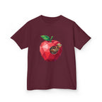 Kids Steampunk T-Shirt - Low Poly Geometric Mechanical Apple Worm