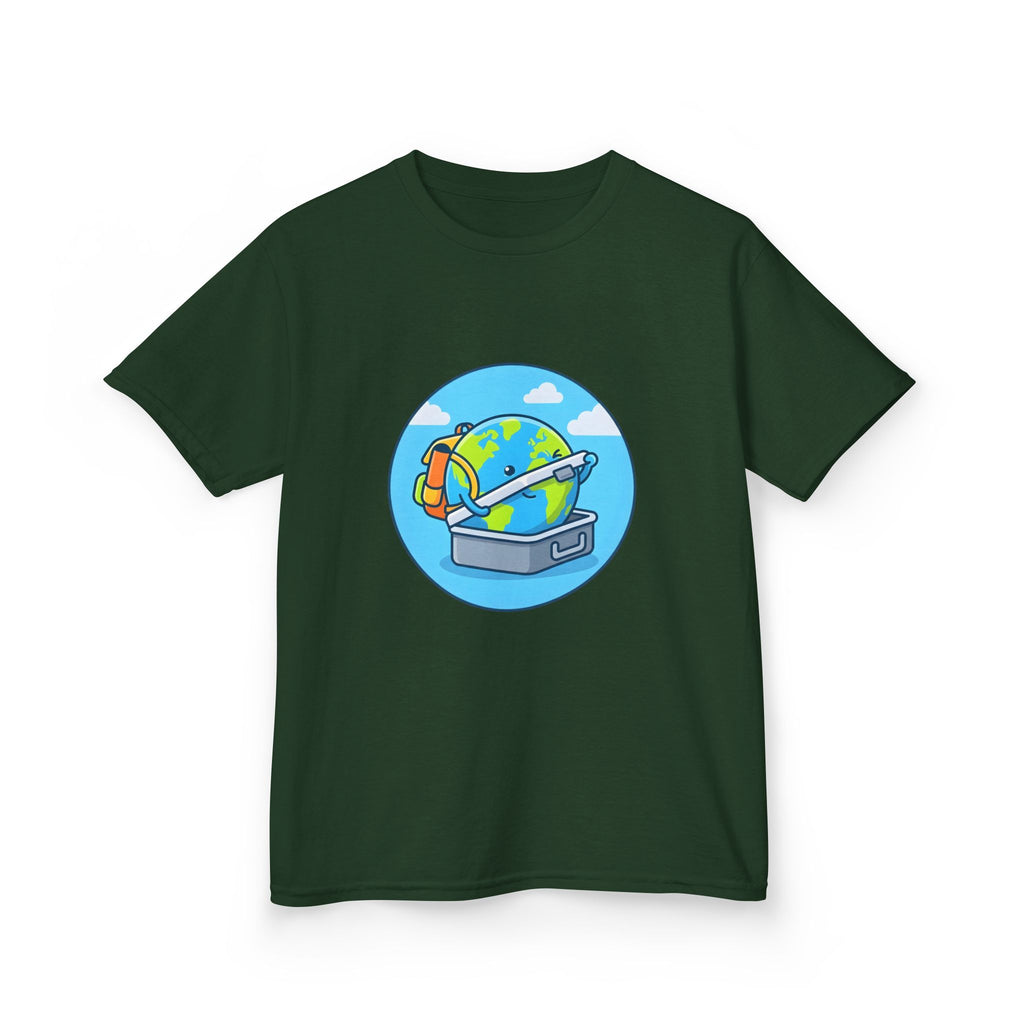 Kids Tee - Cute Earth Travel & School Cartoon Shirt | Adventure