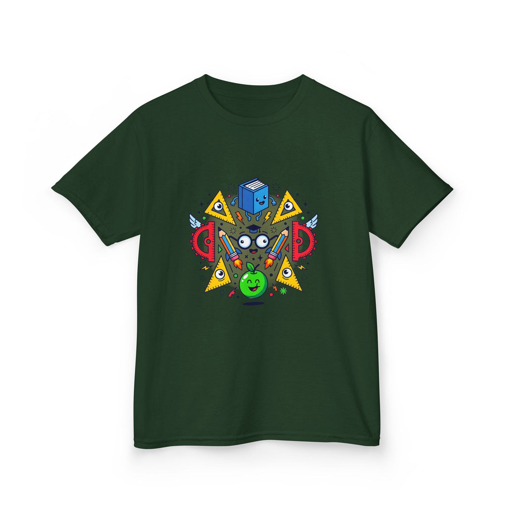 Kids Tee - Cartoon School Supplies & Learning Design | Back to School