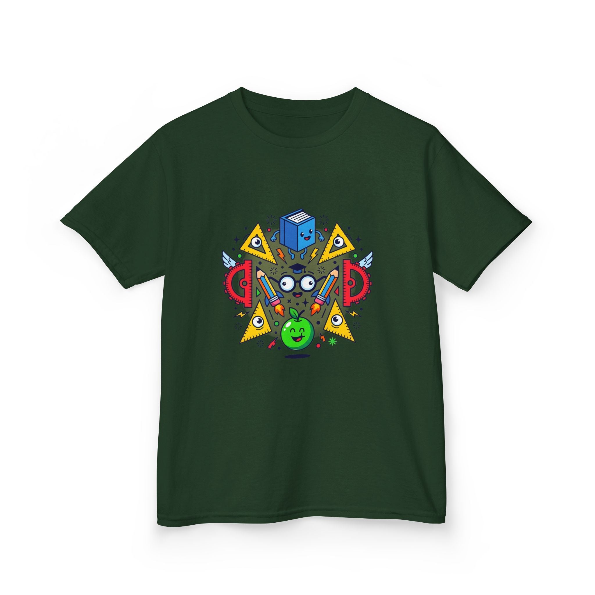 Kids Tee - Cartoon School Supplies & Learning Design | Back to School