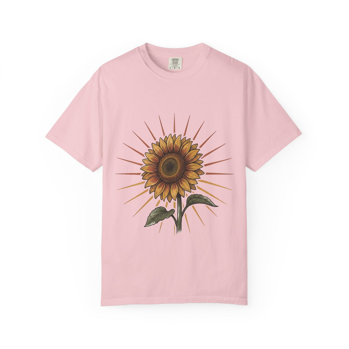 Sunflower T-shirt - Vintage Botanical Line Art | Comfort Colors