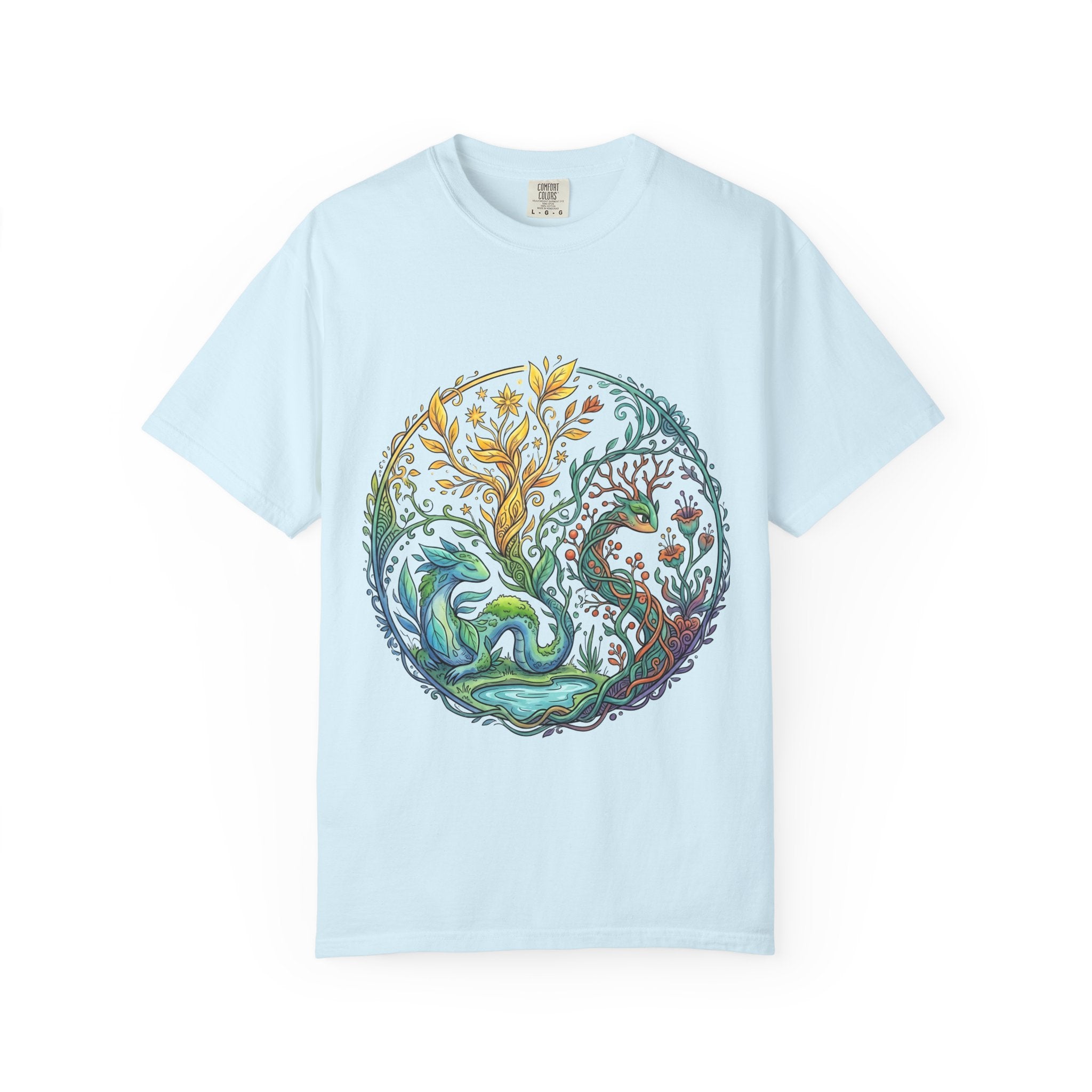 Elemental Dragon Tree T-Shirt - Mystical Nature Art | Comfort Colors