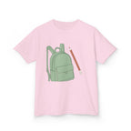 Kids Tee - Cartoon School Supplies Backpack Pencil | Back to School