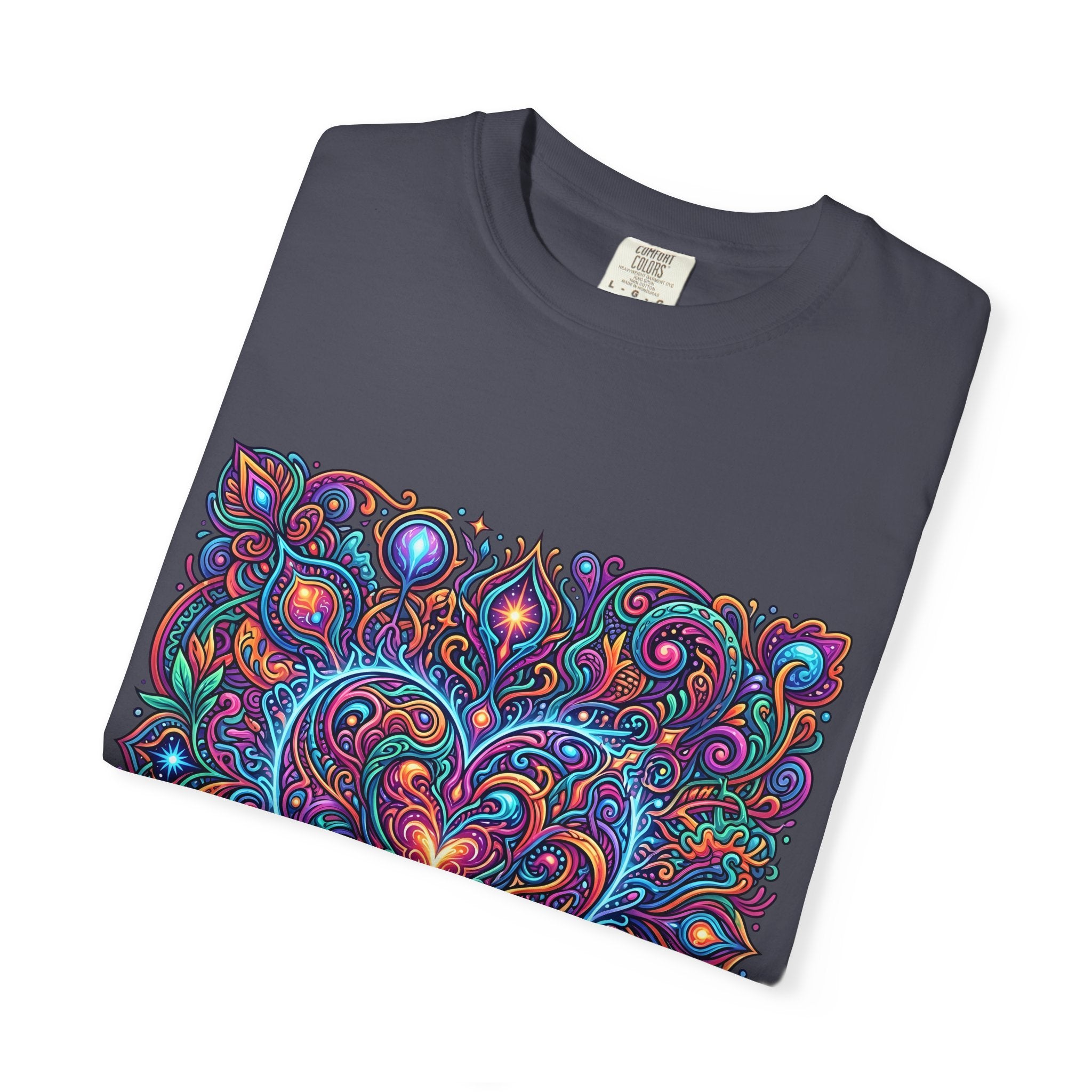 Unisex Garment-Dyed T-shirt - Cosmic Love | Psychedelic Heart Art