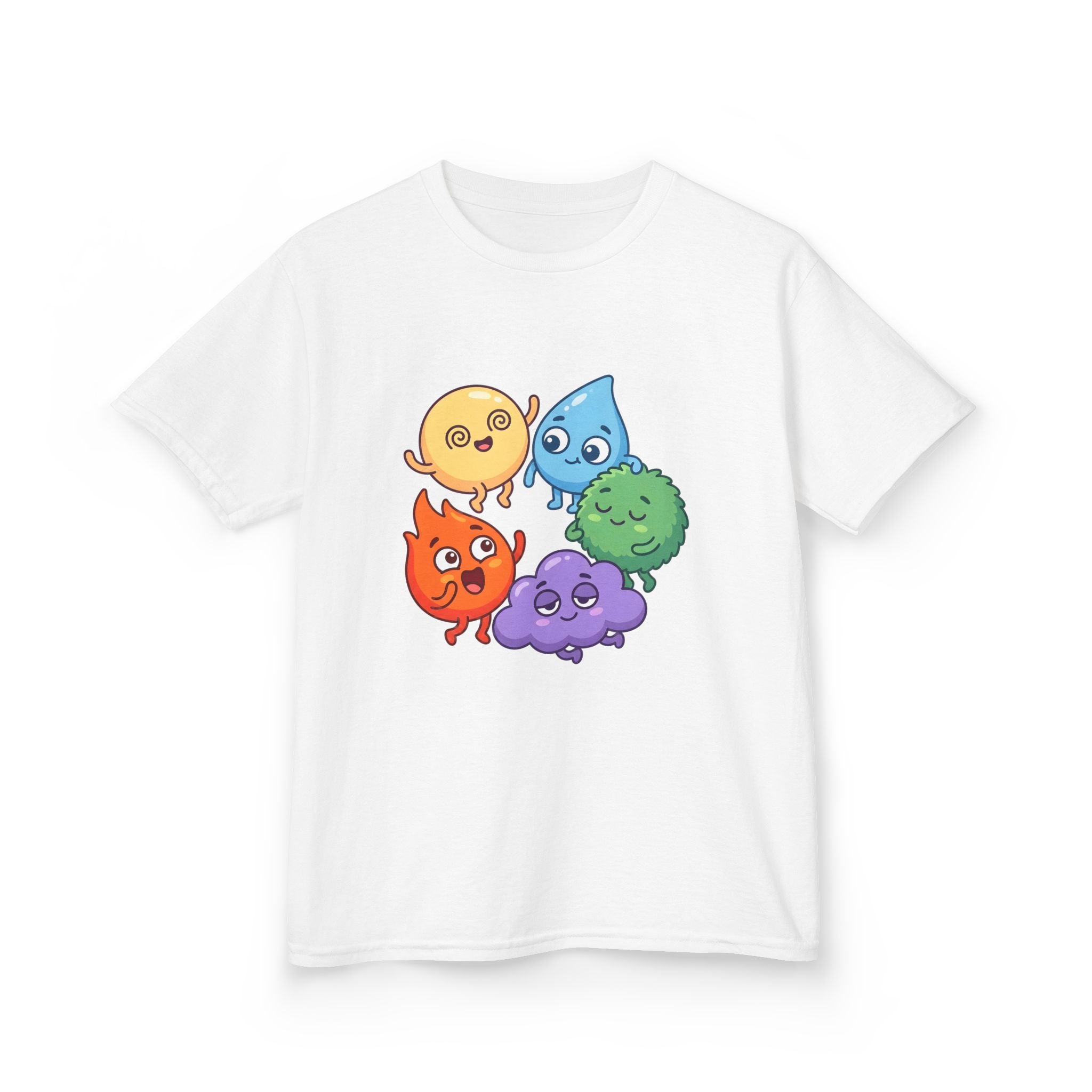 Kids Heavy Cotton Tee - Cute Whimsical Elemental Characters