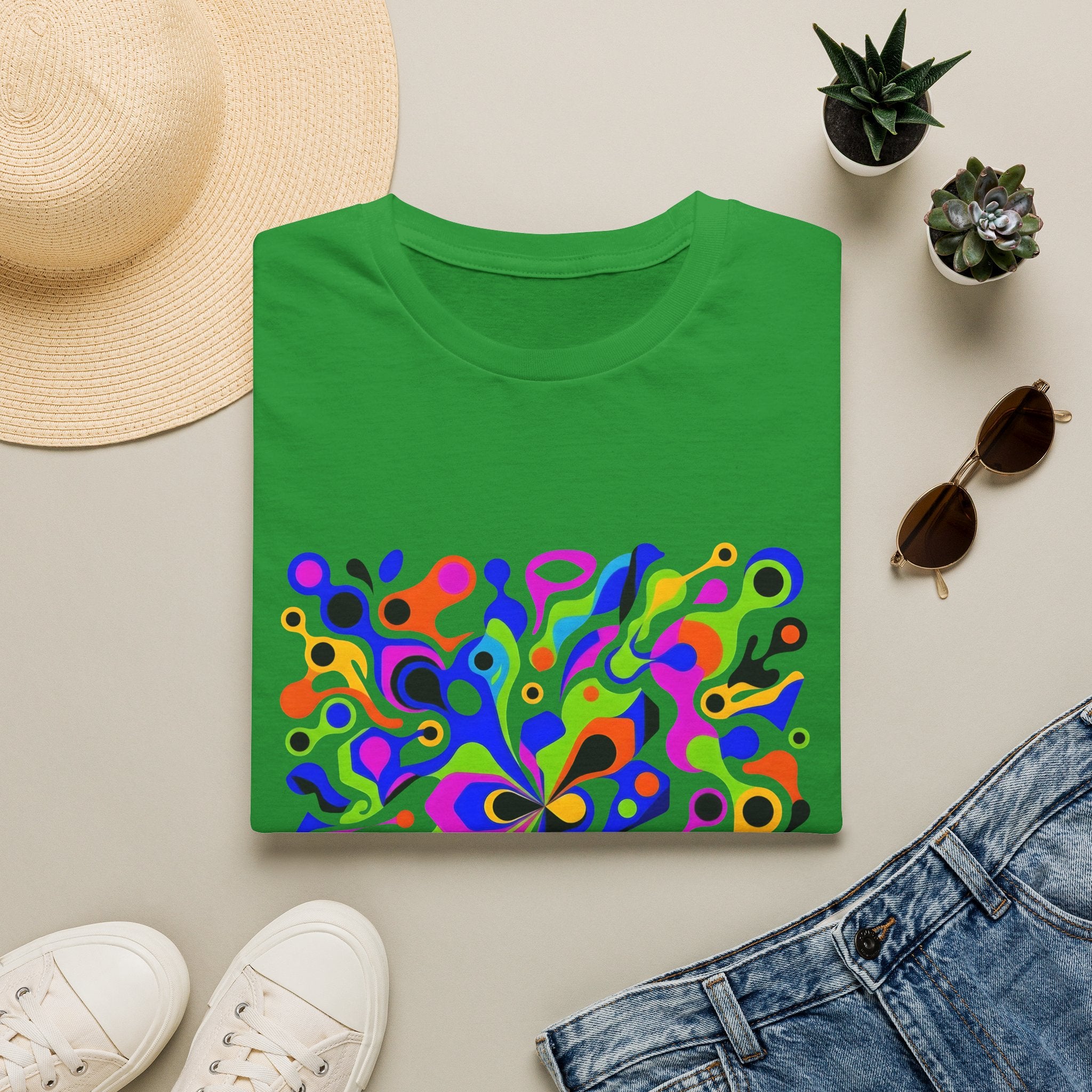 Unisex T-Shirt - Vibrant Organic Abstract | Psychedelic Flow