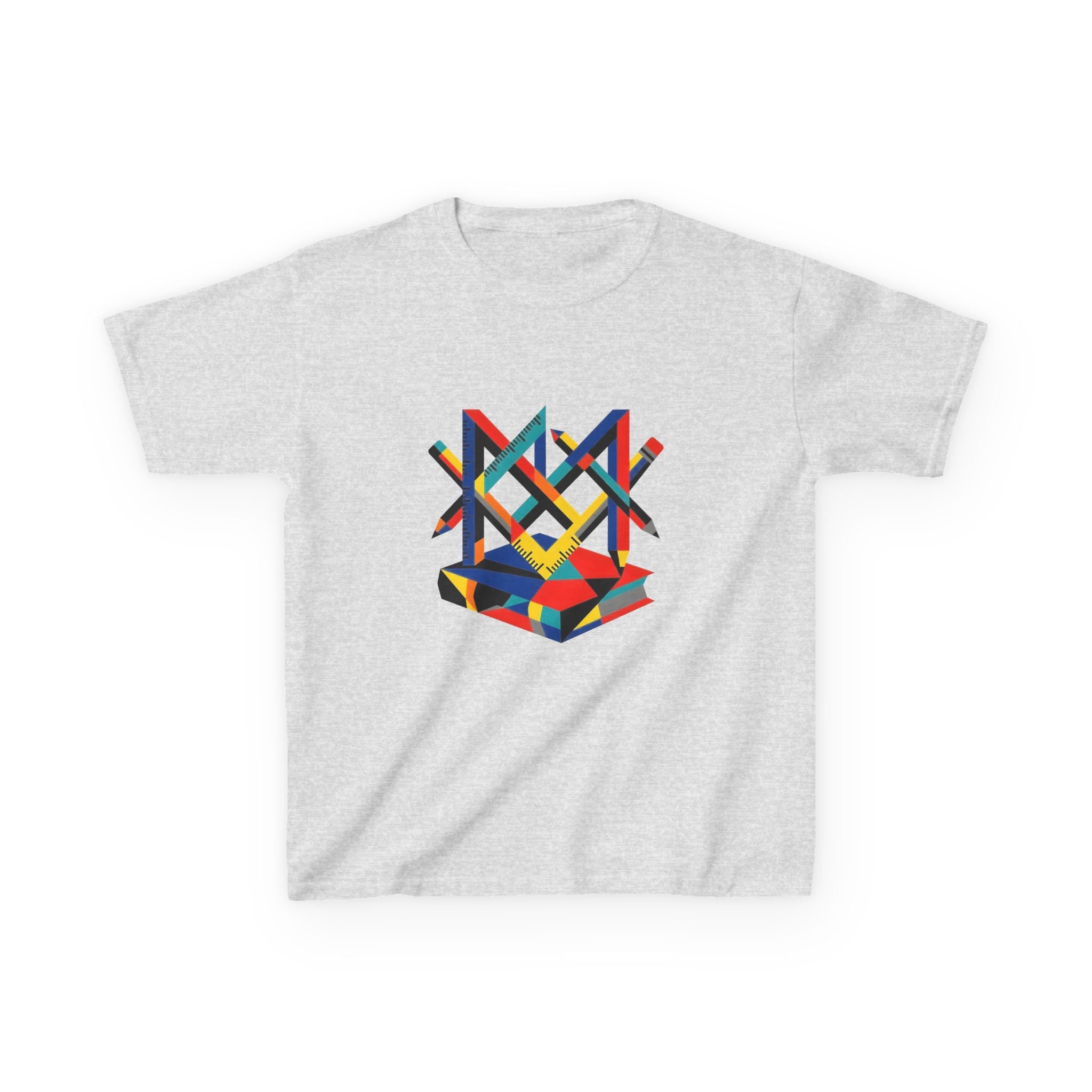 Kids Tee - Bauhaus Geometric Design Tools Graphic | Primary Colors