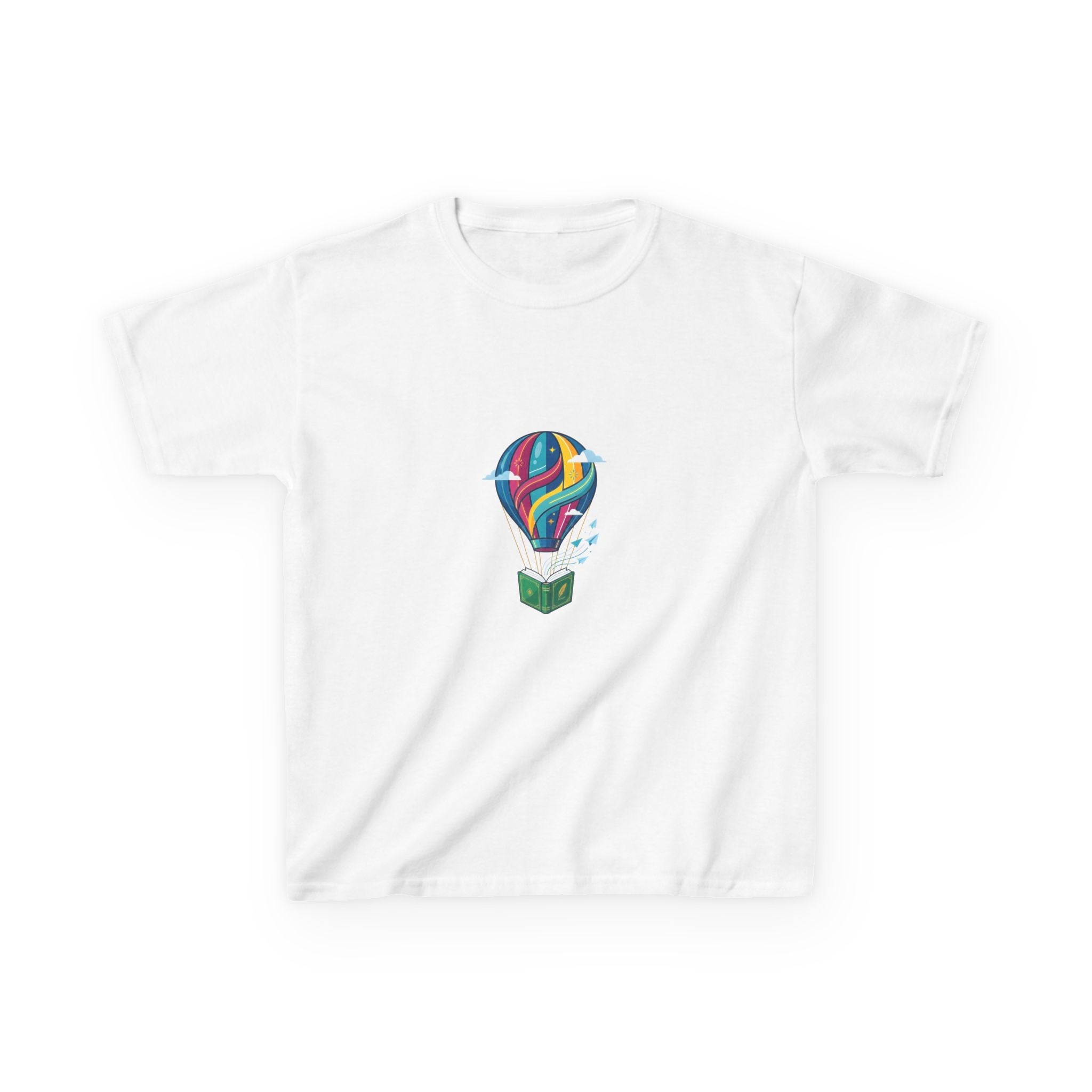 Kids T-Shirt - Bookworm Hot Air Balloon Reading Adventure Tee