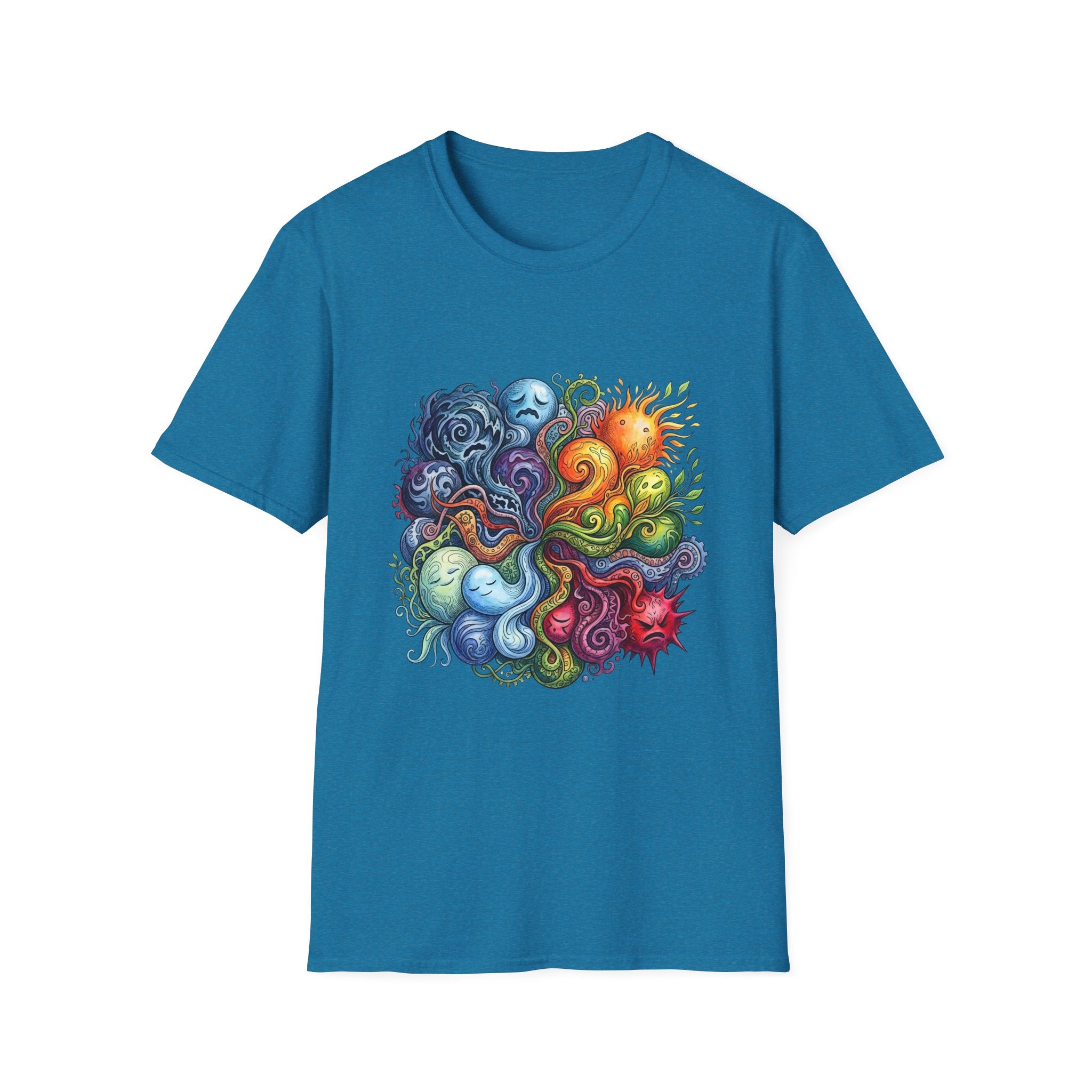 Abstract T-Shirt - Whimsical Watercolor Mandala | Surreal Figures