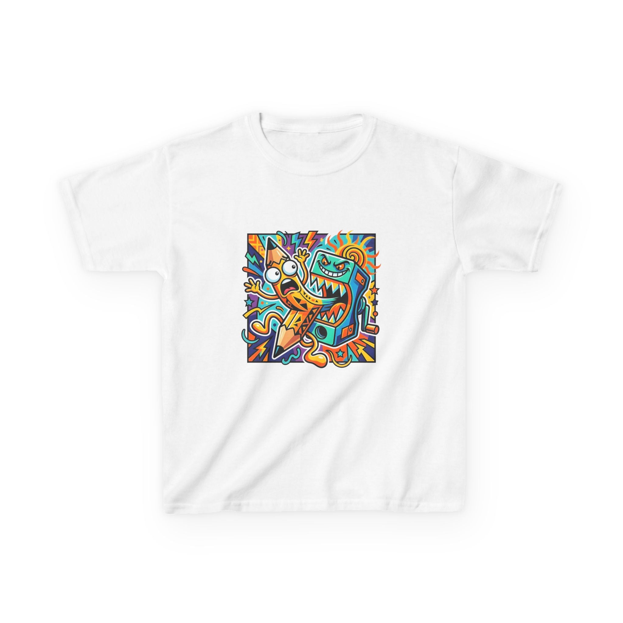 Kids Tee - Dynamic School Supplies Cartoon | Back to School Fun