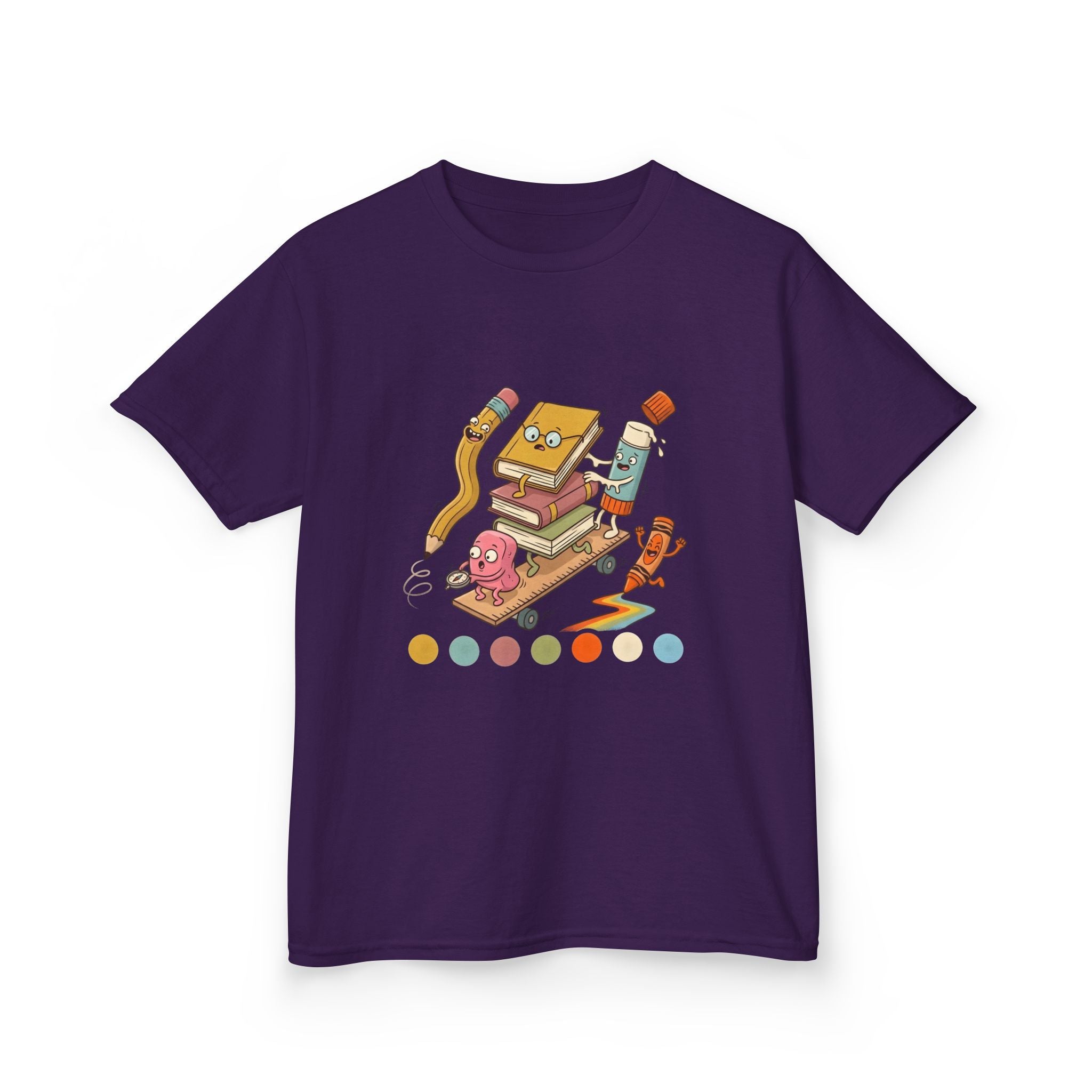 Kids T-Shirt - Cute Cartoon School Supplies | Back to School 2026