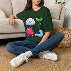 Cute Nature T-Shirt - Whimsical Cloud Sprout Wave Design | Unisex