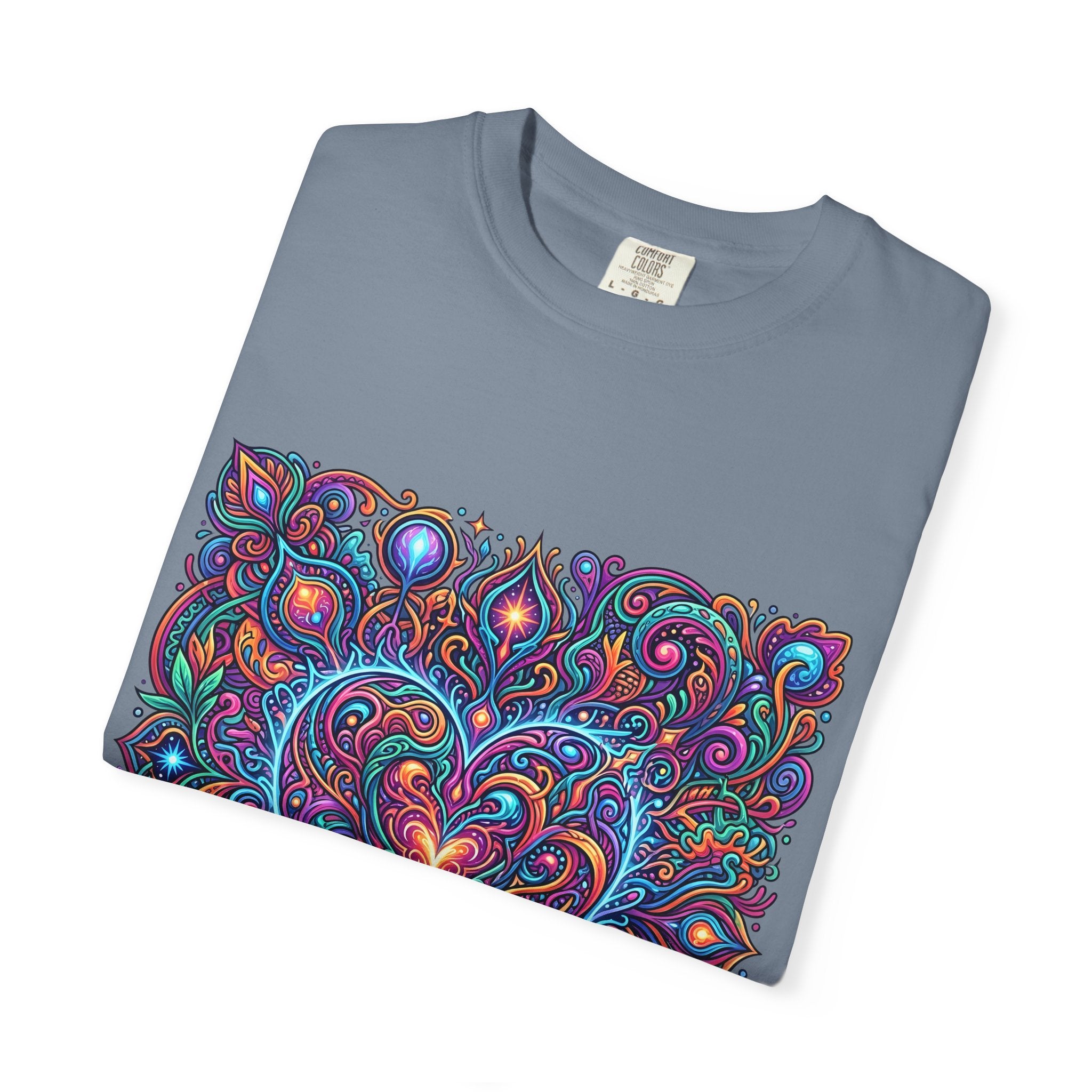 Unisex Garment-Dyed T-shirt - Cosmic Love | Psychedelic Heart Art