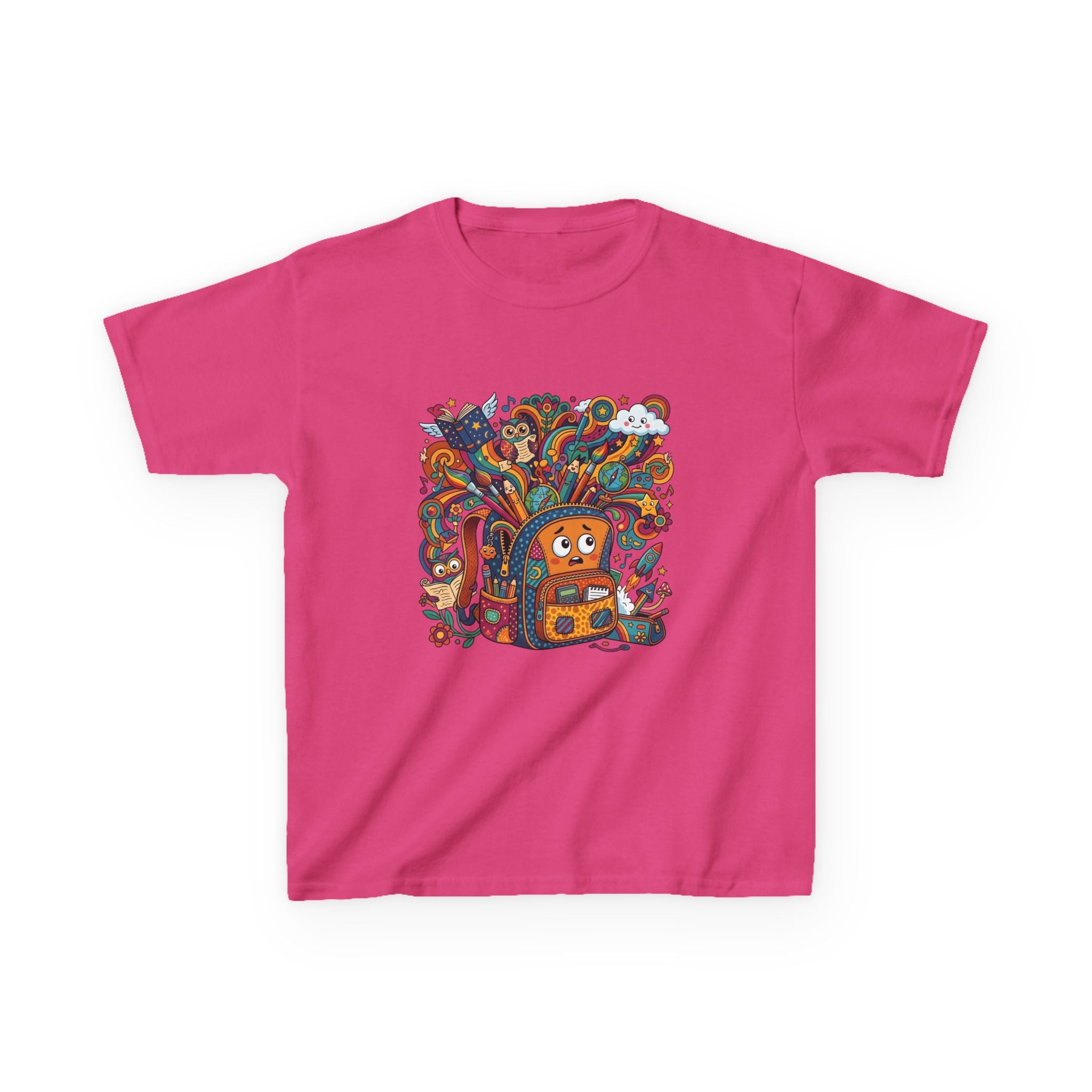 Kids Tee - Whimsical School Owl & Backpack | Back to School 2026