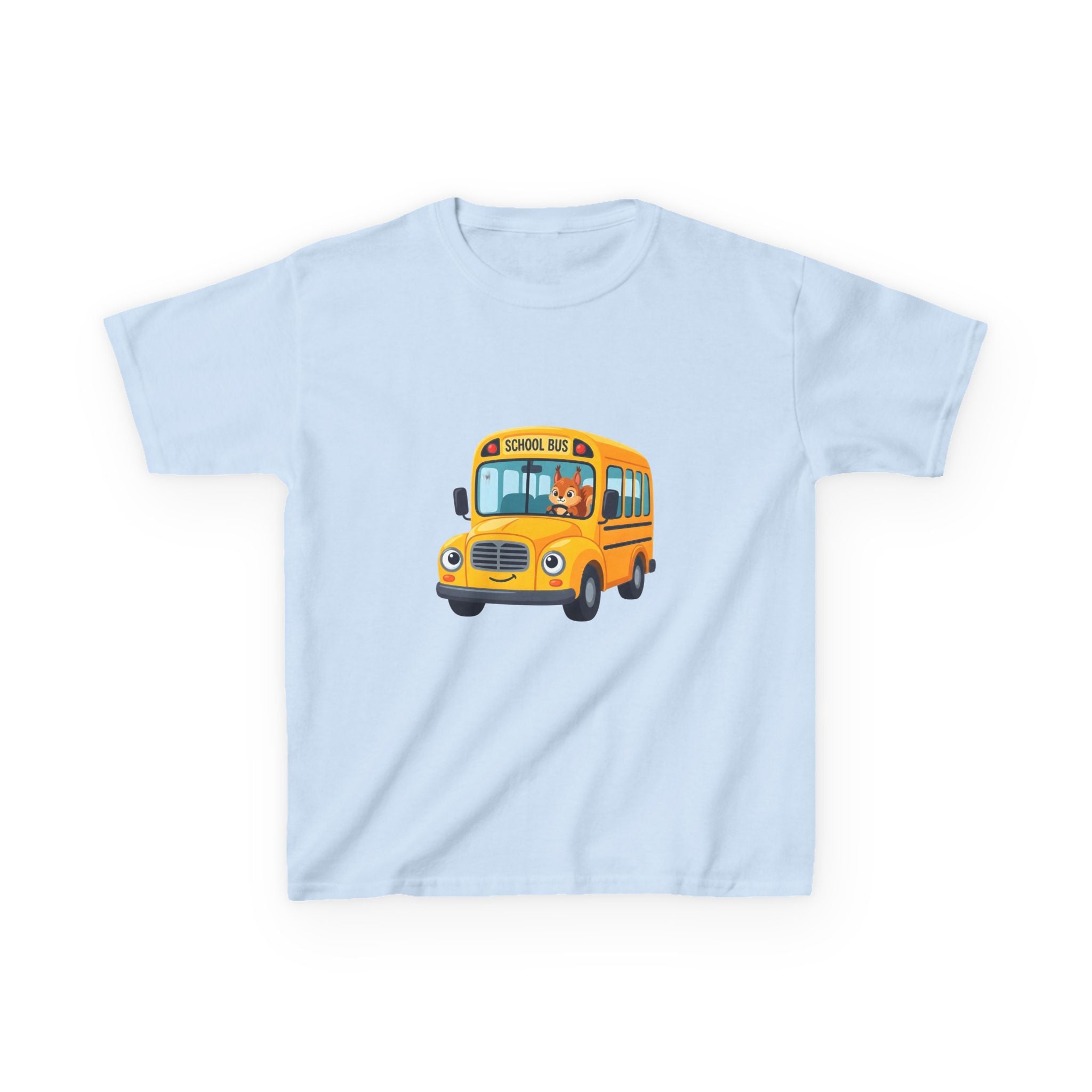 Kids School Bus T-Shirt - Cute Squirrel Driving Cartoon Tee | Back to