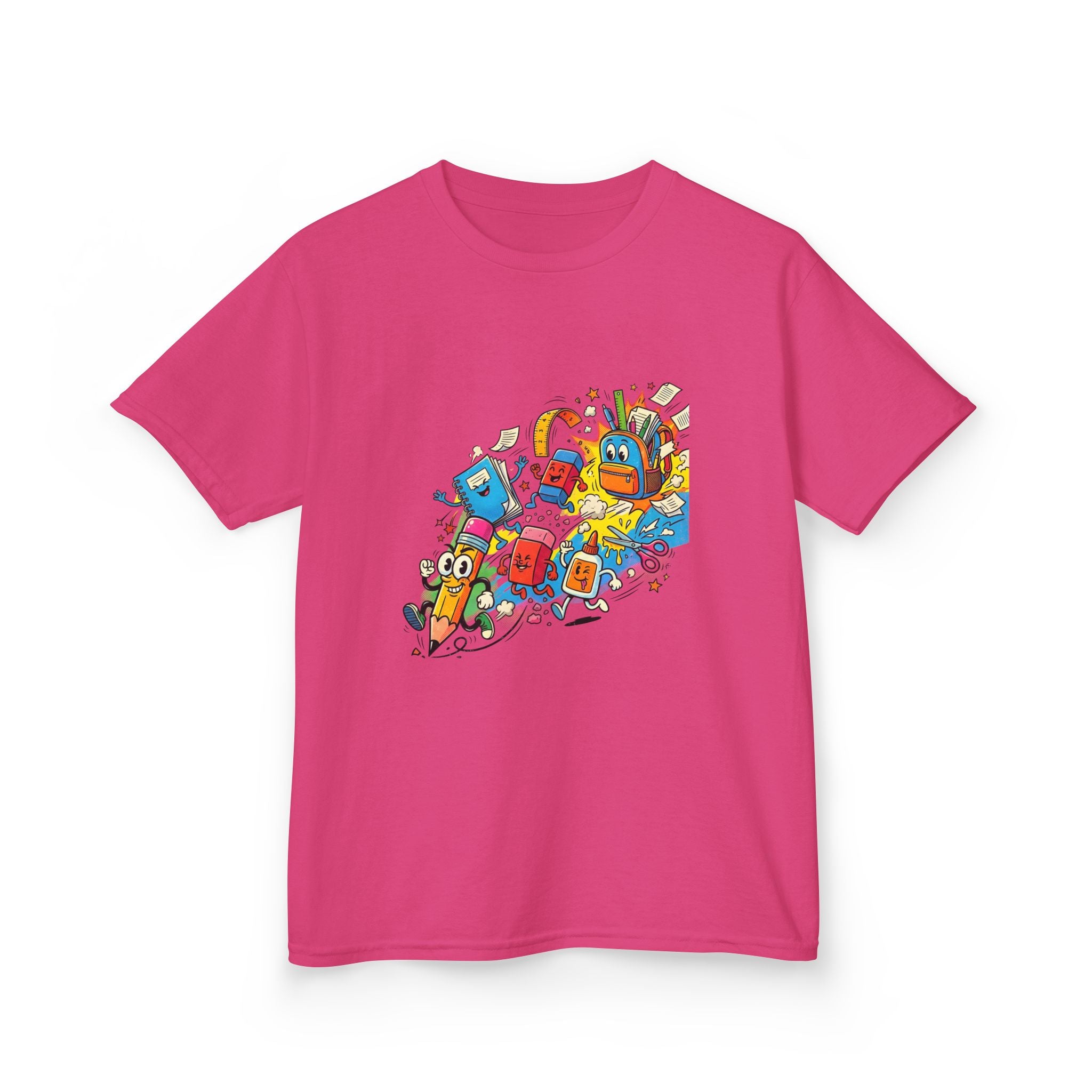 Kids Back to School 2026 Tee - Cartoon School Supplies