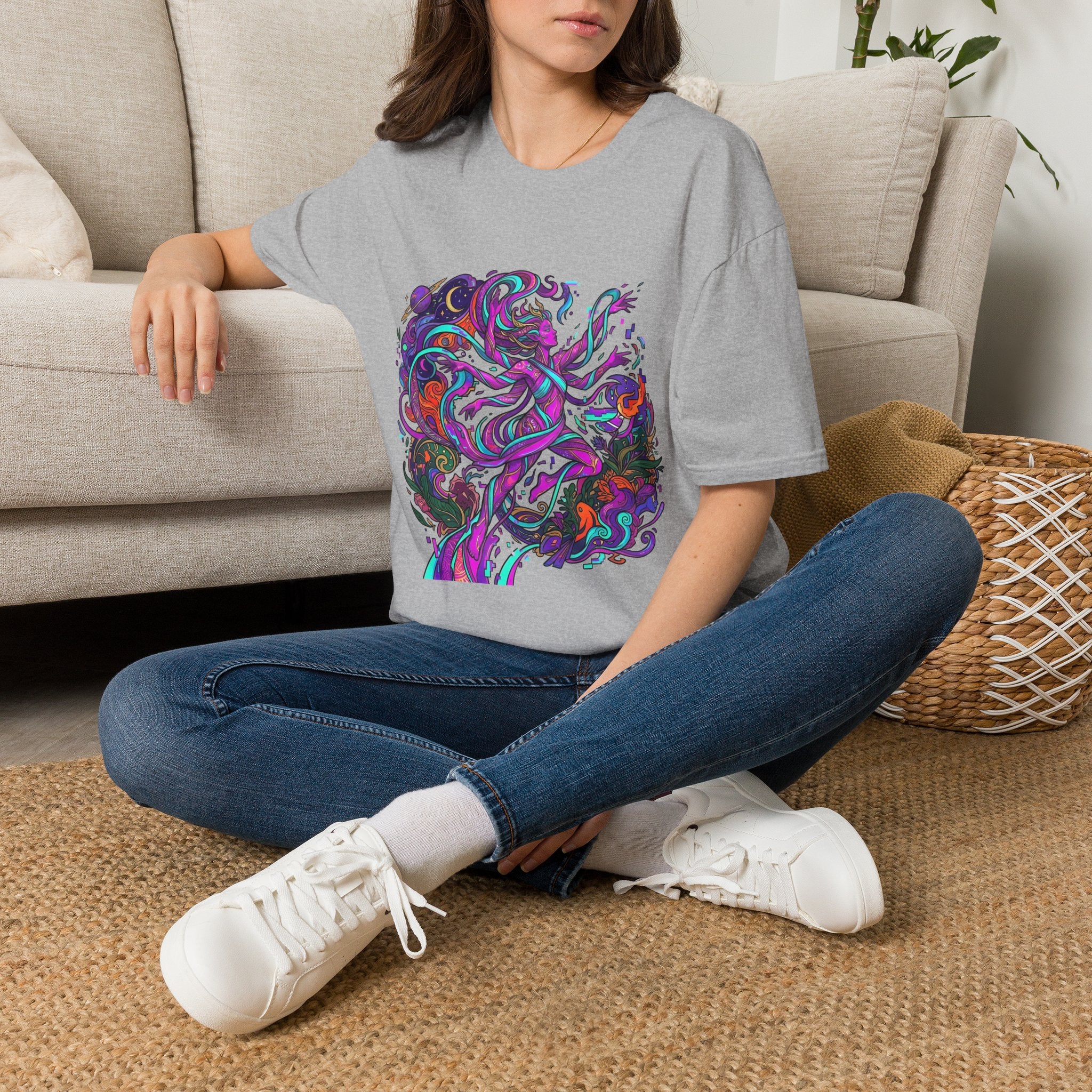 T-Shirt - Vibrant Psychedelic Cosmic Goddess Spiritual Flow