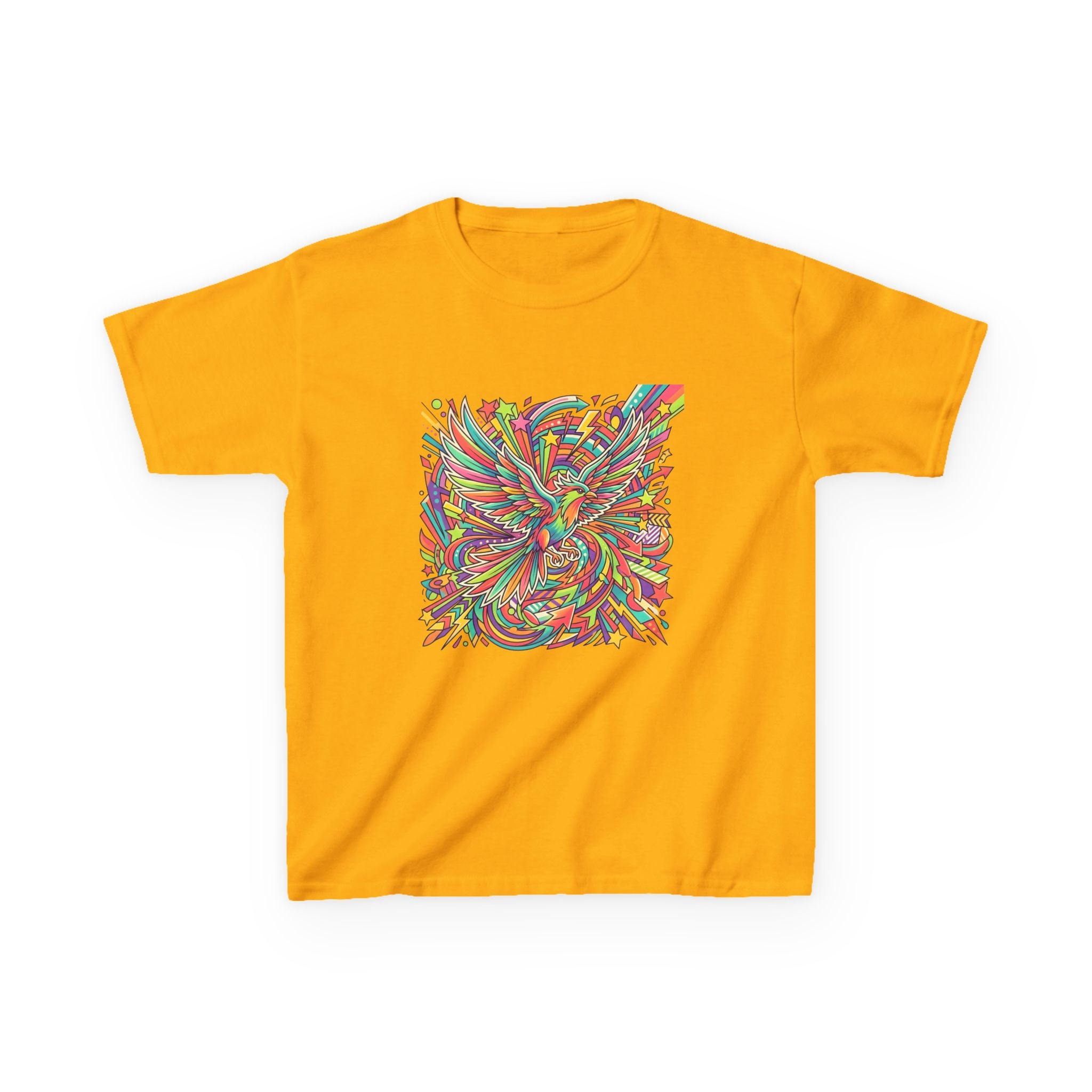 Kids Mythical Phoenix Tee - Energetic Psychedelic Art