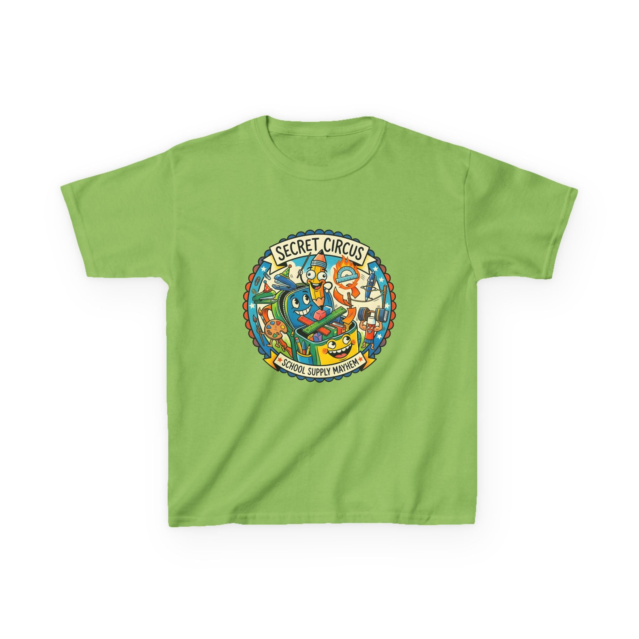 Kids Tee - Secret Circus School Supply Mayhem | Cartoon Fun