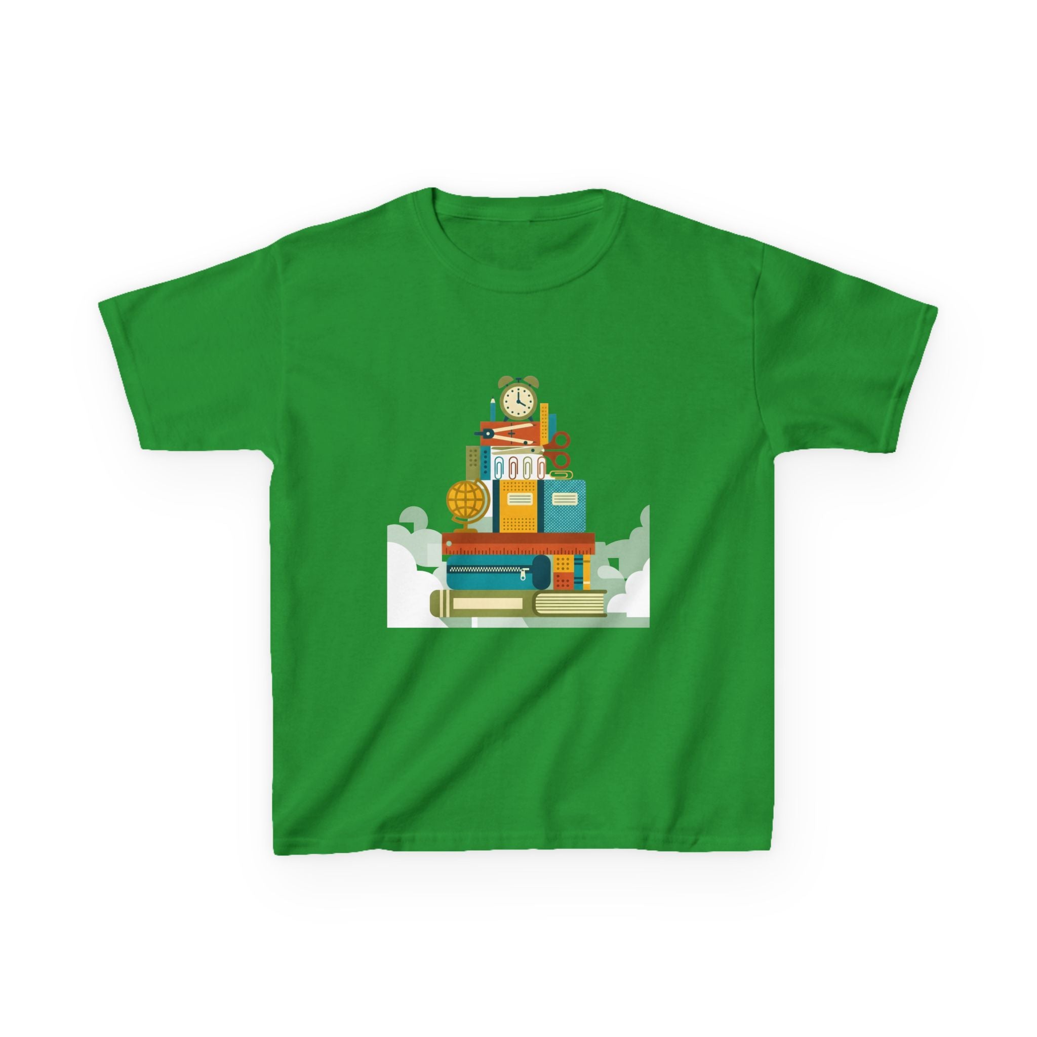 Kids Tee - Flat Vector School Supplies Stack | Back to School 2026