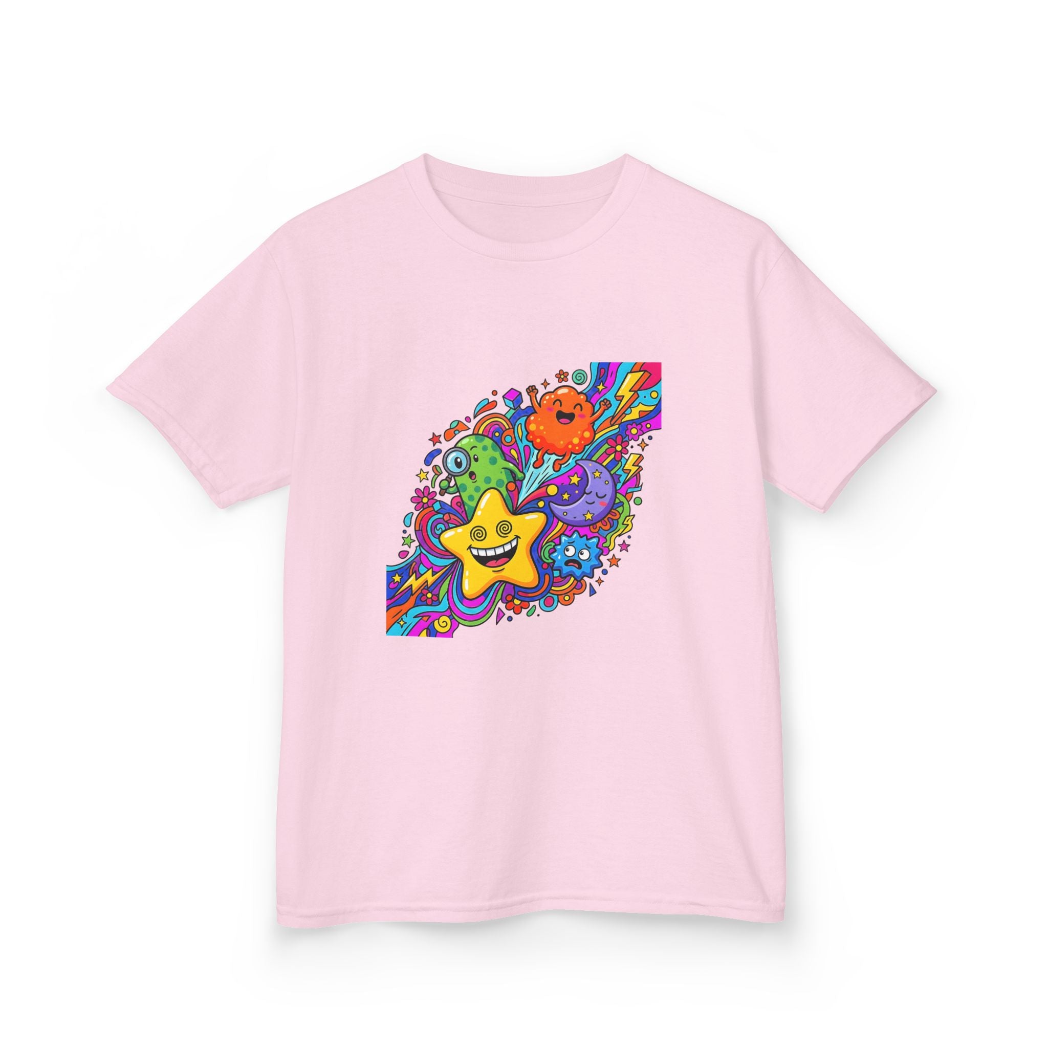 Kids Psychedelic Monster Tee - Vibrant Cartoon Doodle Shirt