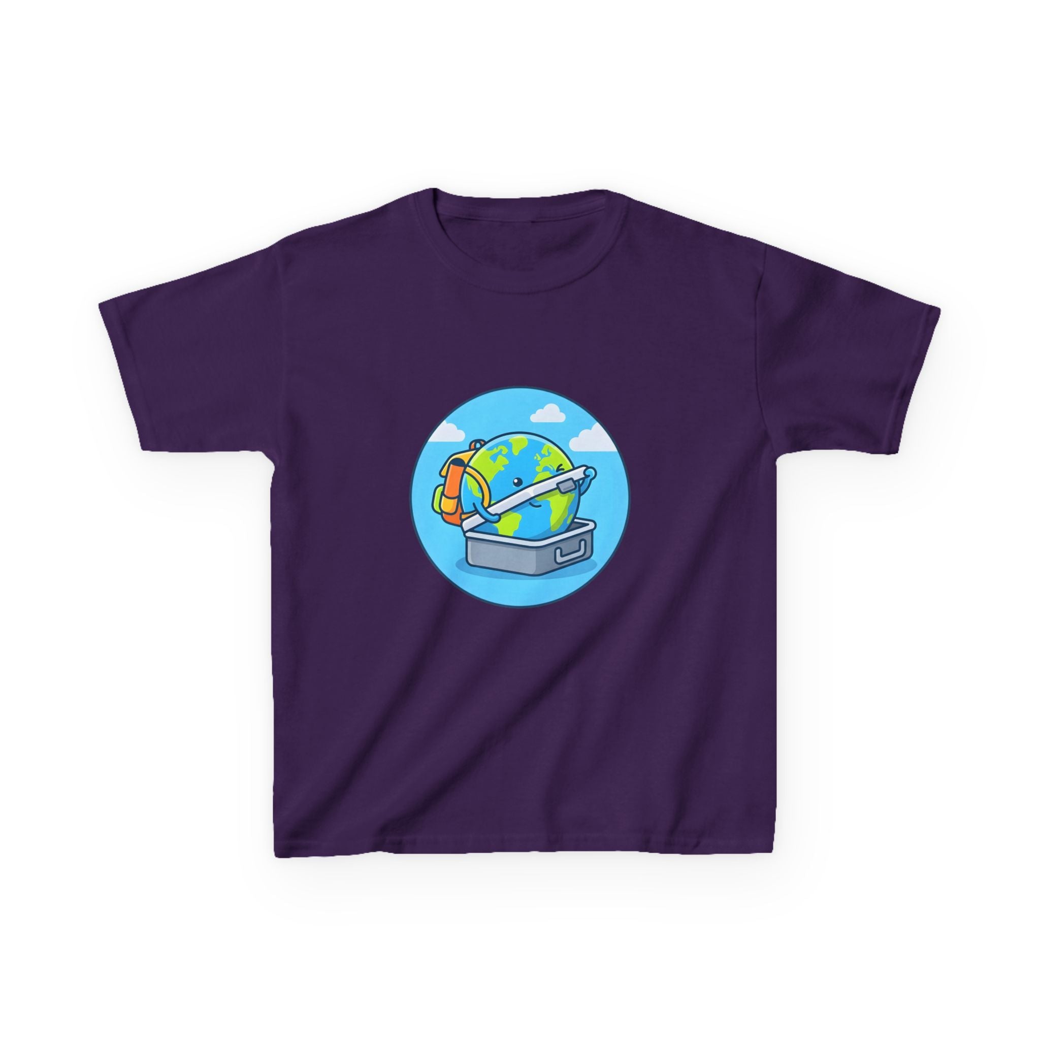 Kids Tee - Cute Earth Travel & School Cartoon Shirt | Adventure