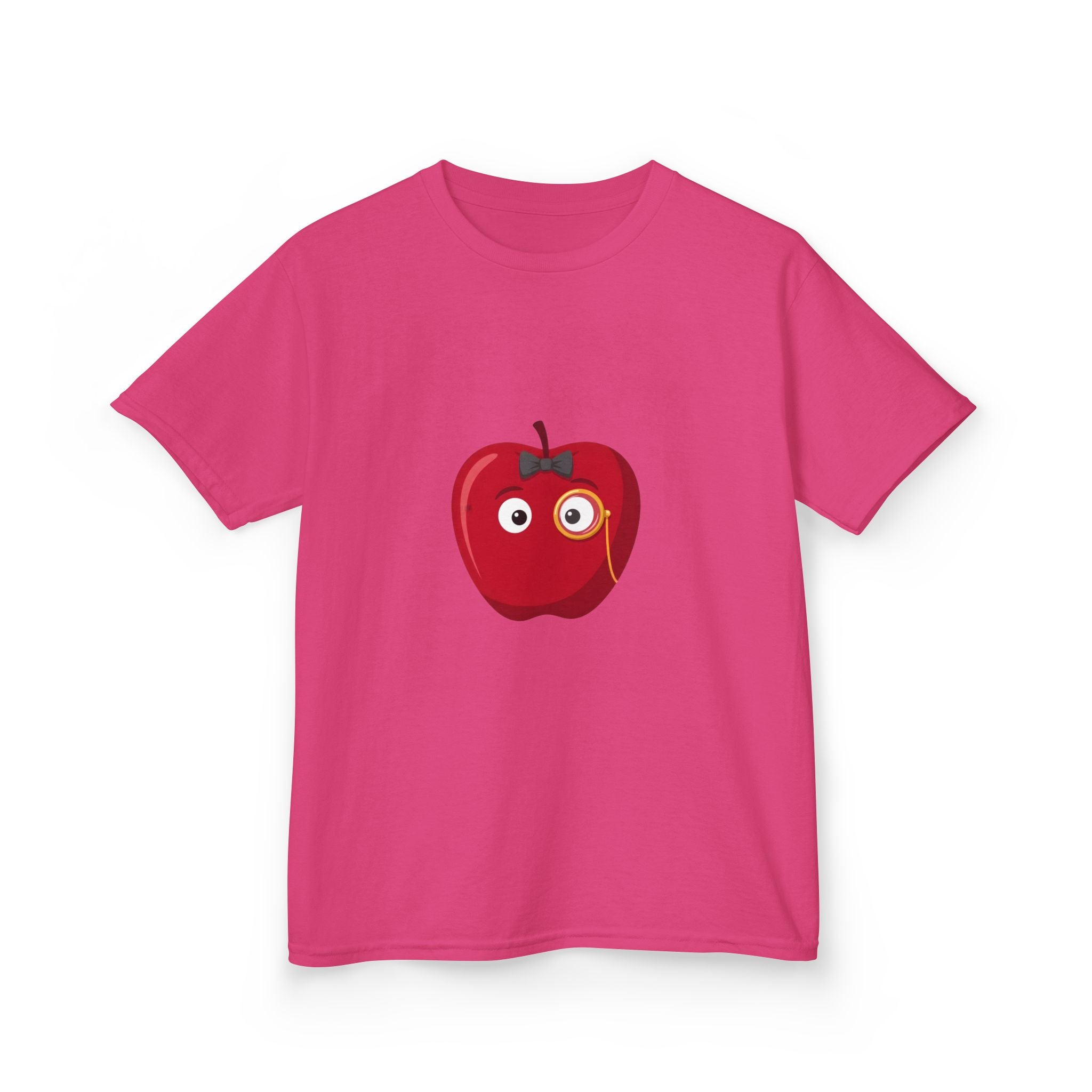 Kids Heavy Cotton Tee - Whimsical Monocle Apple Character
