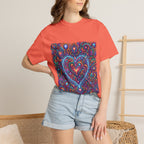 Unisex Garment-Dyed T-shirt - Cosmic Love | Psychedelic Heart Art
