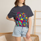 Garment-Dyed T-shirt - Joyful Abstract Creatures | Whimsical Graphic