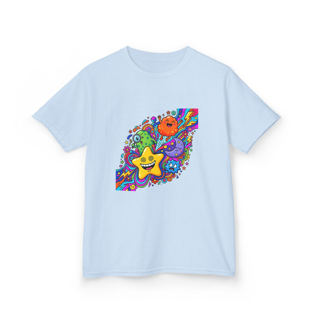 Kids Psychedelic Monster Tee - Vibrant Cartoon Doodle Shirt