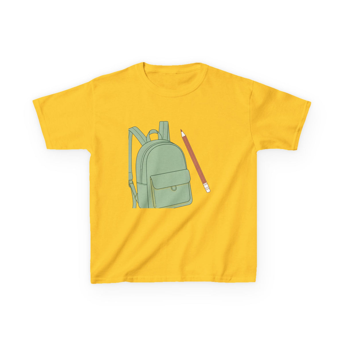 Kids Tee - Cartoon School Supplies Backpack Pencil | Back to School