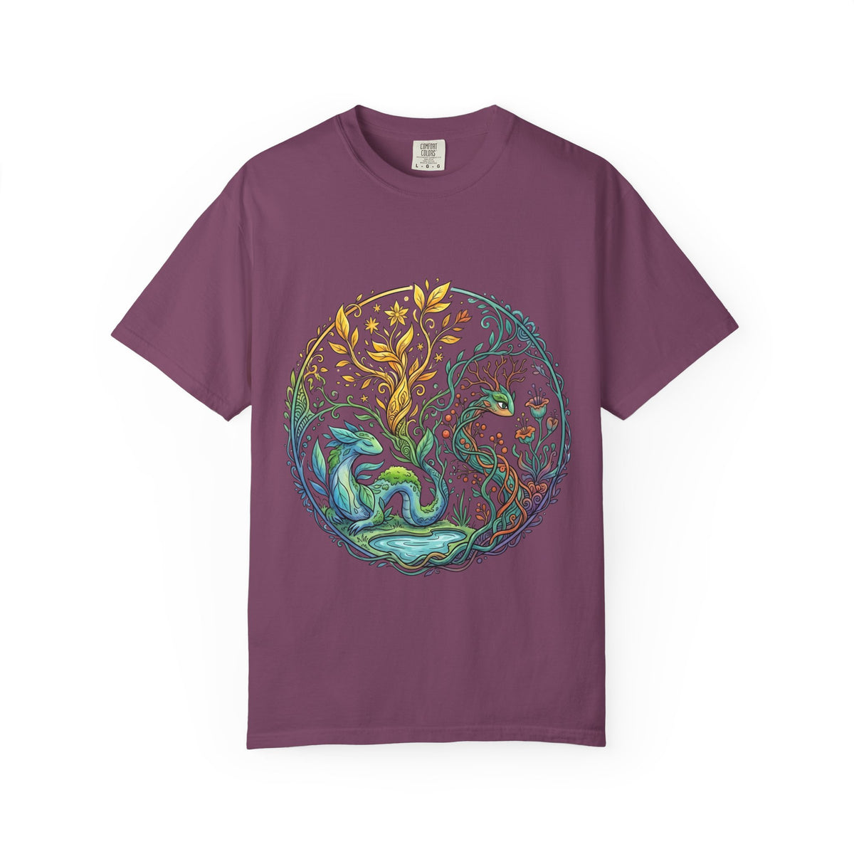 Elemental Dragon Tree T-Shirt - Mystical Nature Art | Comfort Colors