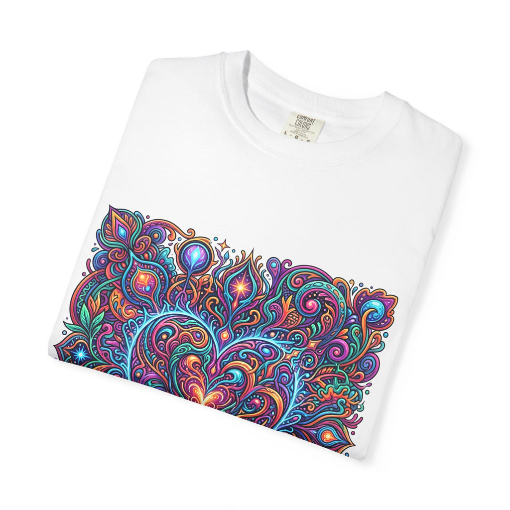 Unisex Garment-Dyed T-shirt - Cosmic Love | Psychedelic Heart Art