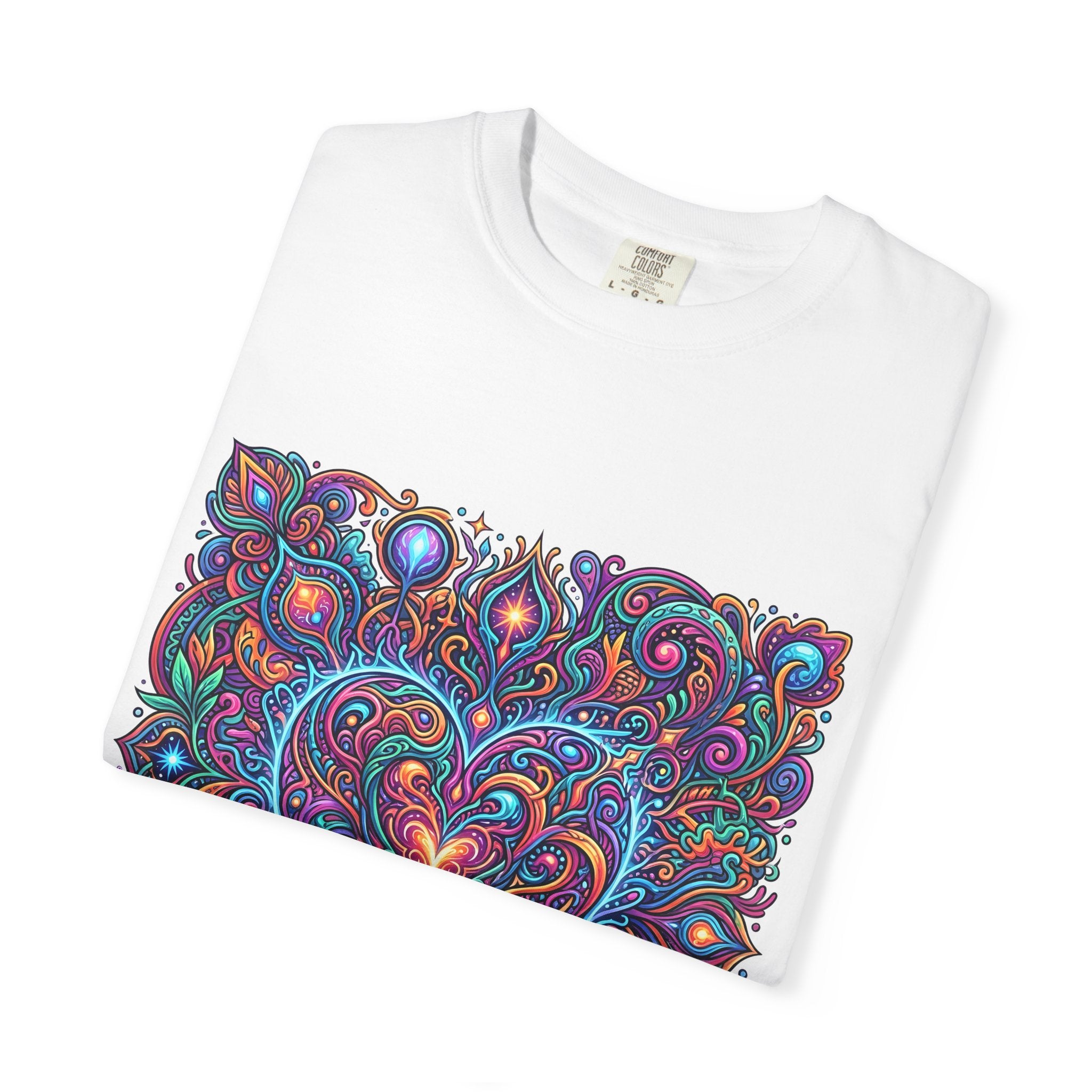 Unisex Garment-Dyed T-shirt - Cosmic Love | Psychedelic Heart Art
