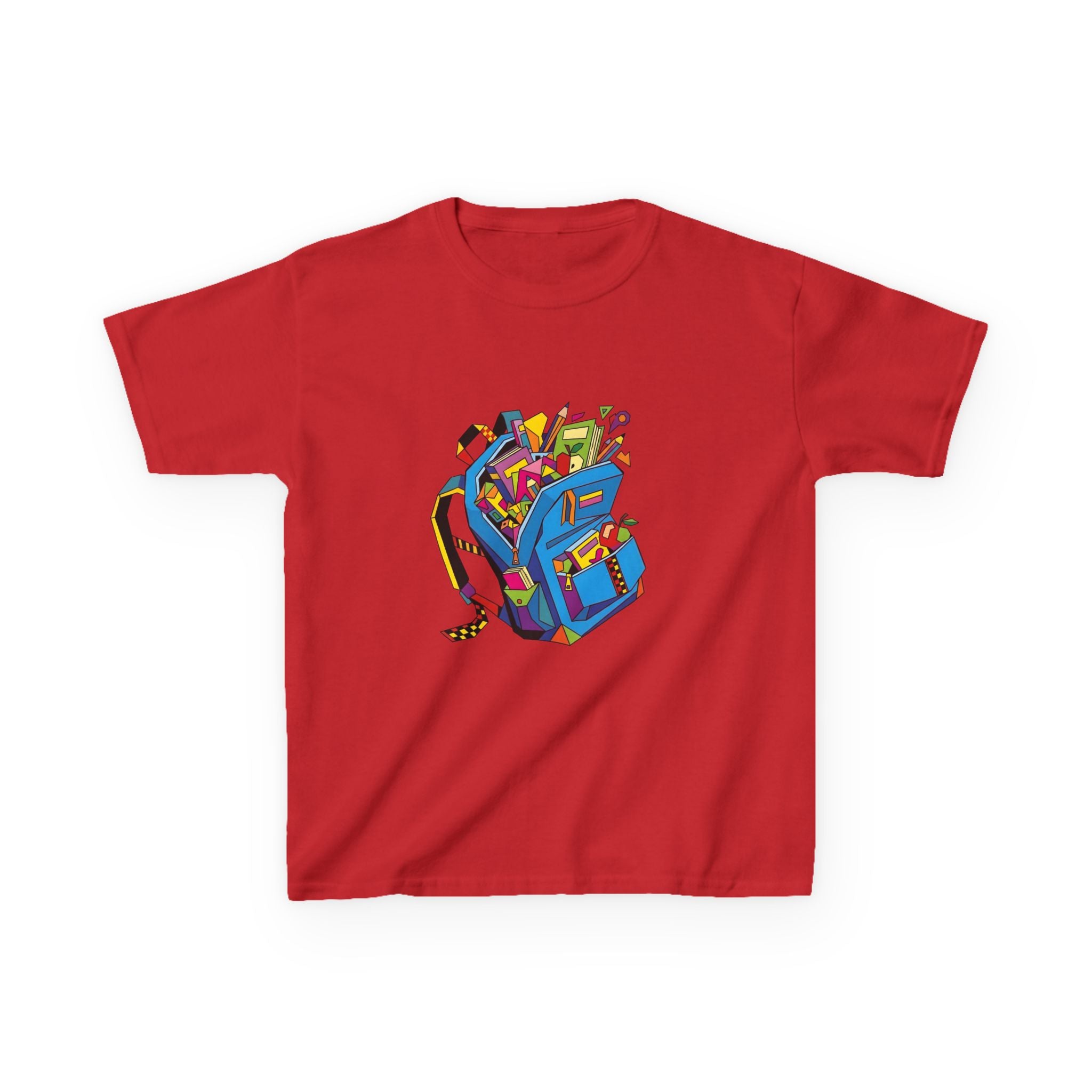 Kids Tee - Vibrant Geometric School Supplies Cartoon | Back to School
