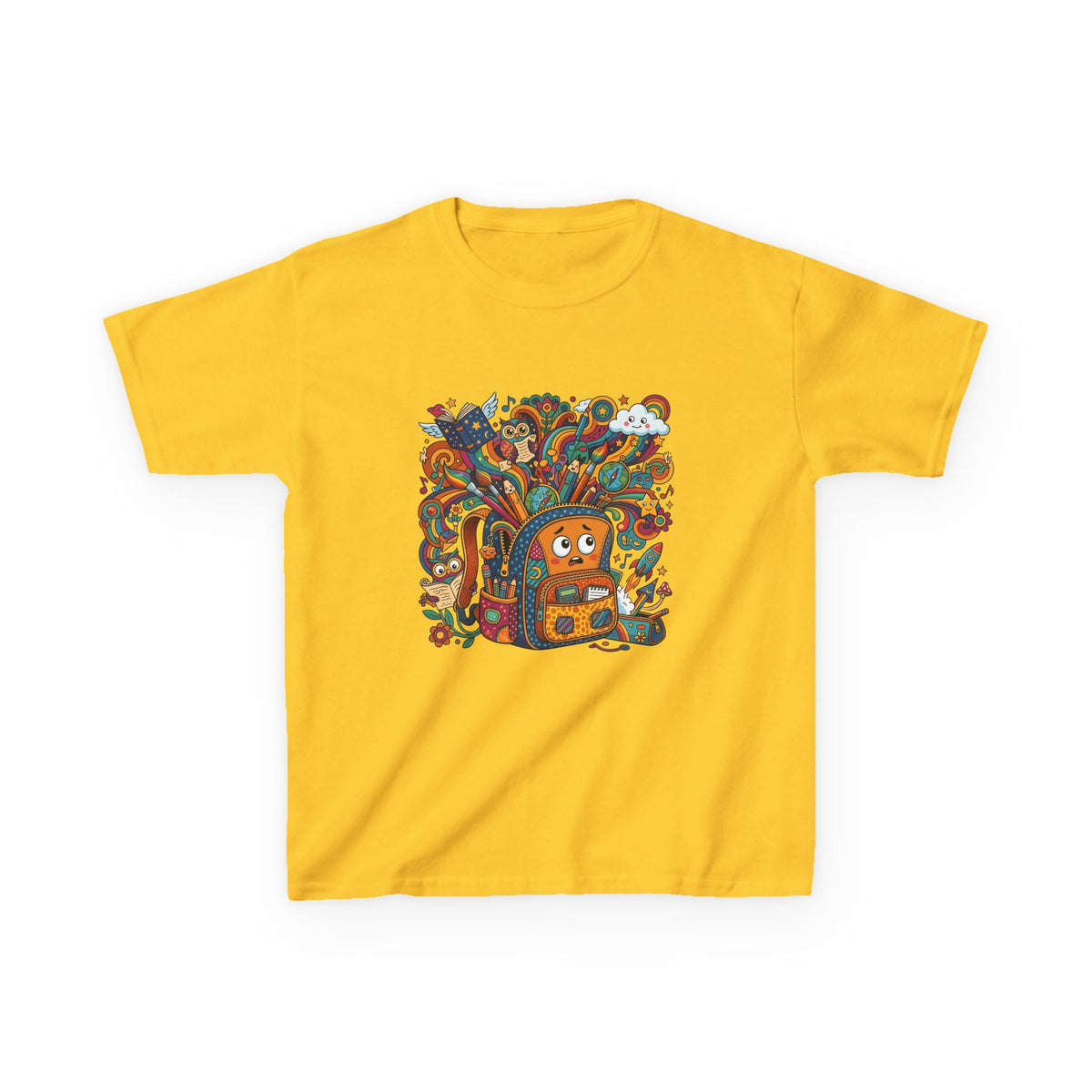 Kids Tee - Whimsical School Owl & Backpack | Back to School 2026