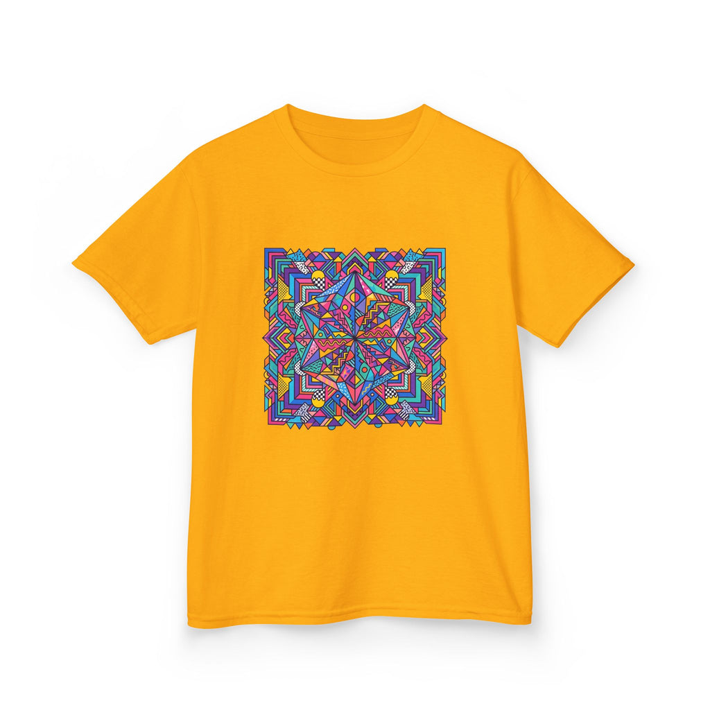 Kids Tee - Retro Geometric Kaleidoscope Abstract | 90s Aesthetic Top