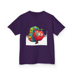 Kids Tee - Adventurous Apple Character Hiking T-Shirt