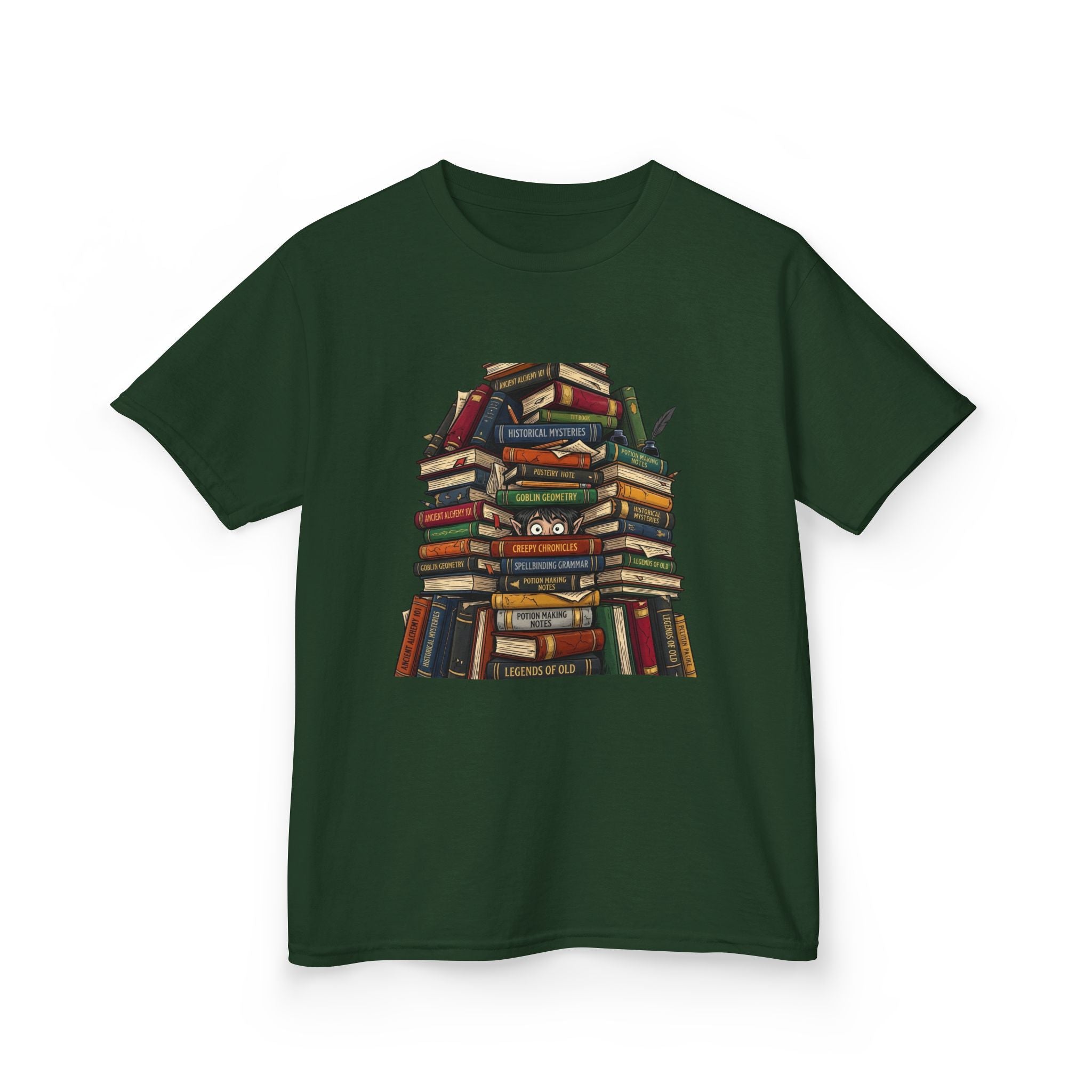 Kids Magic Studies Tee - Whimsical Fantasy Books & Goblin Geometry