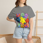 Unisex Garment-Dyed T-Shirt - Diverse Emotional Cartoon Creatures