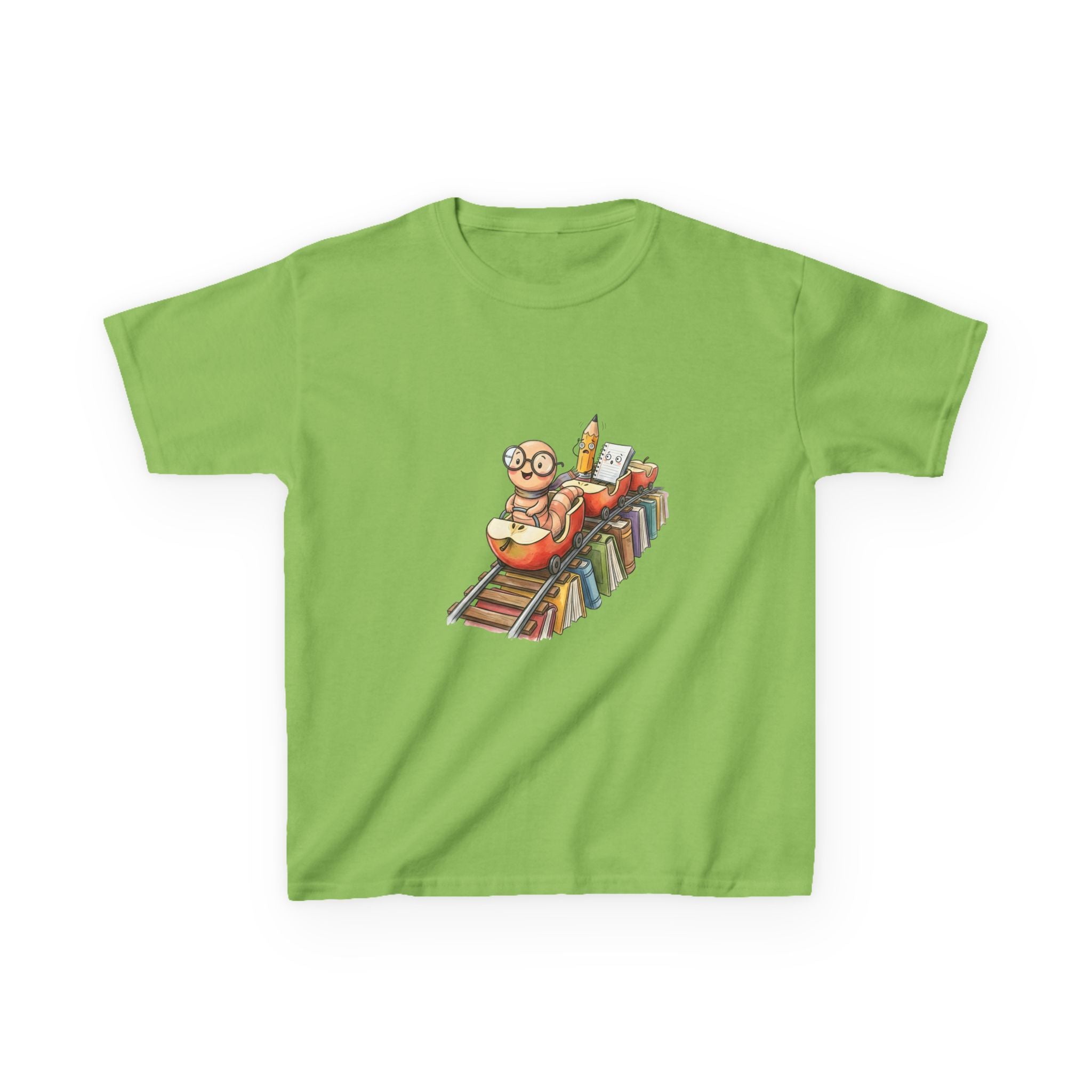 Kids Learning Train Tee - Whimsical Bookworm Education Shirt