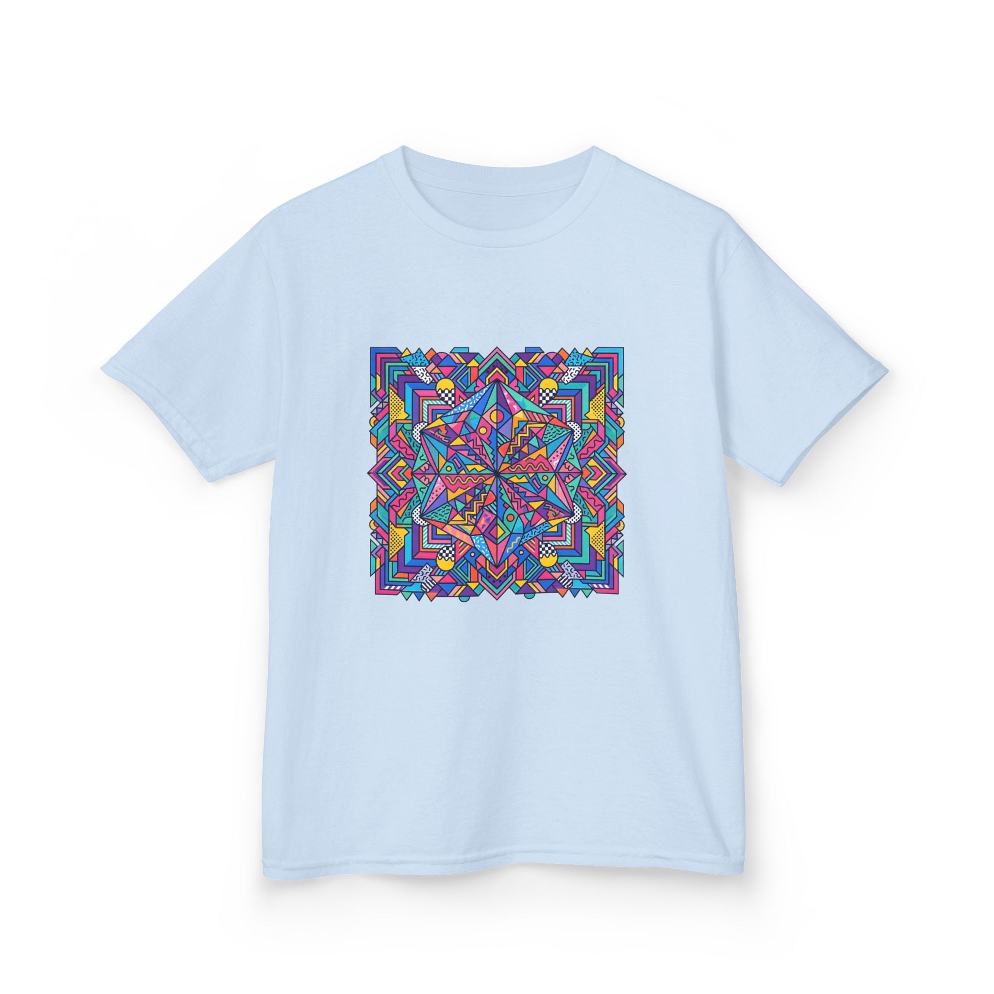 Kids Tee - Retro Geometric Kaleidoscope Abstract | 90s Aesthetic Top