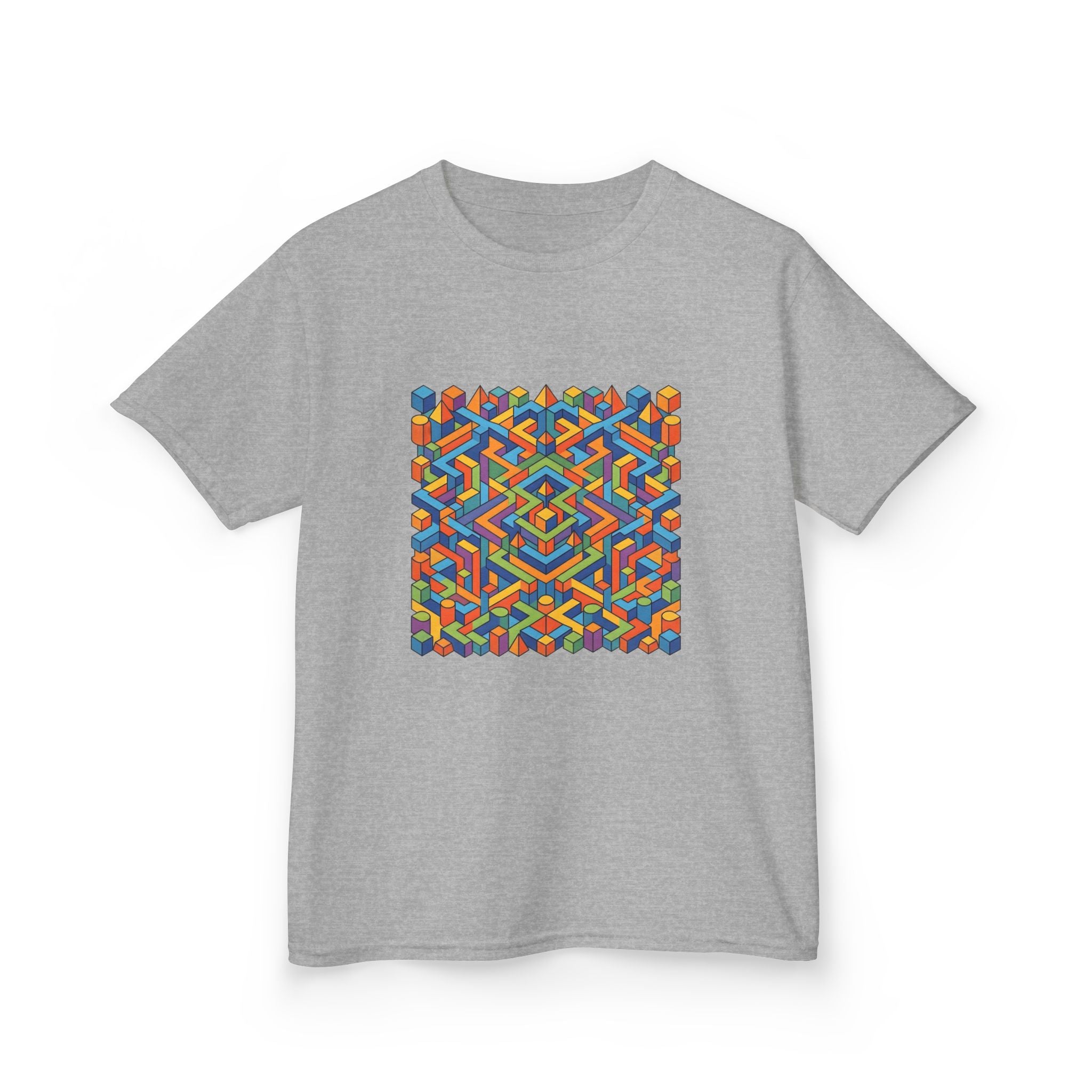 Kids T-Shirt - Colorful Isometric Optical Illusion Maze