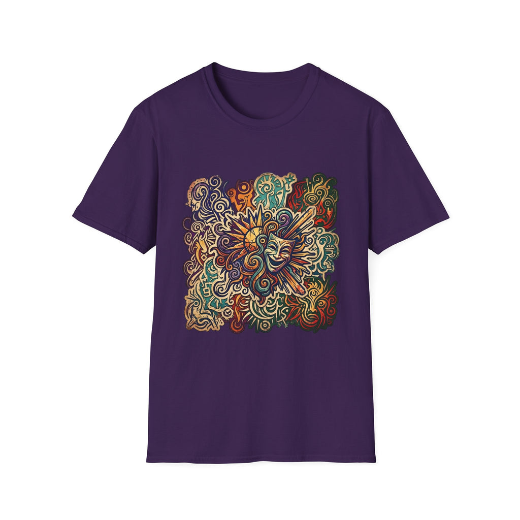 Unisex T-Shirt - Retro Psychedelic Theater Comedy Mask | Abstract Art