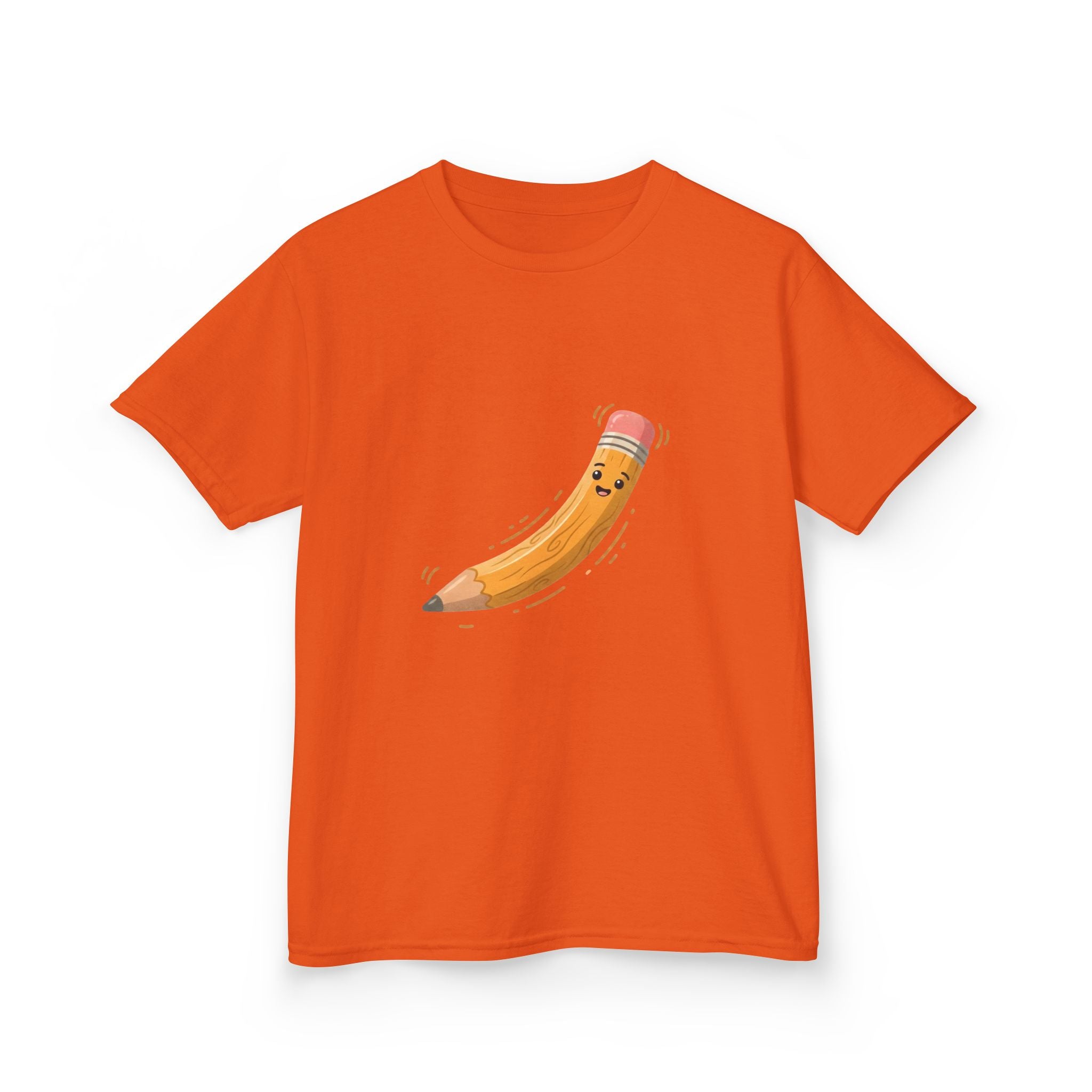 Kids Heavy Cotton Tee - Happy Animated Pencil School Supply | Back to