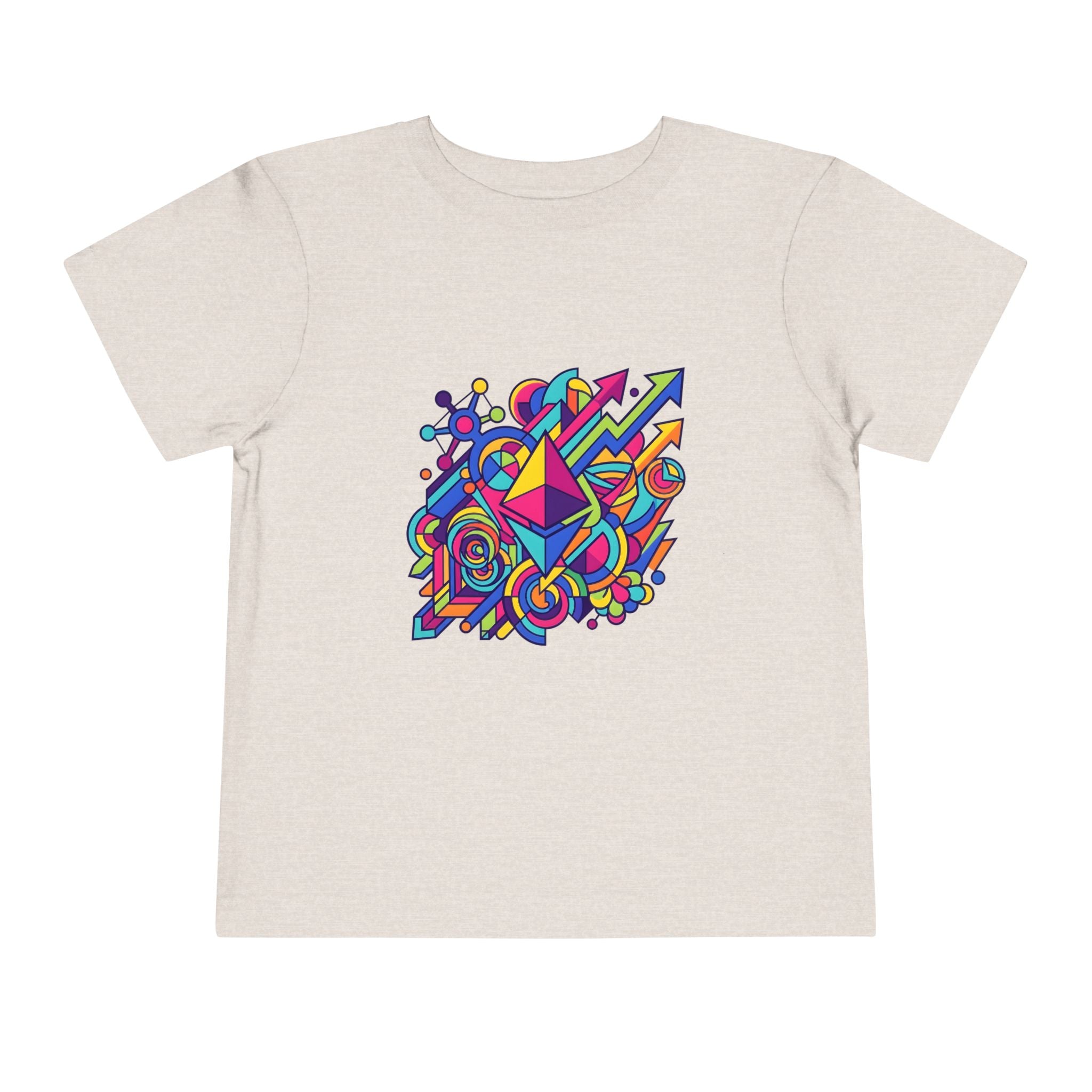 Toddler Crypto Shirt - Neon Geometric Digital Art | Blockchain Kids