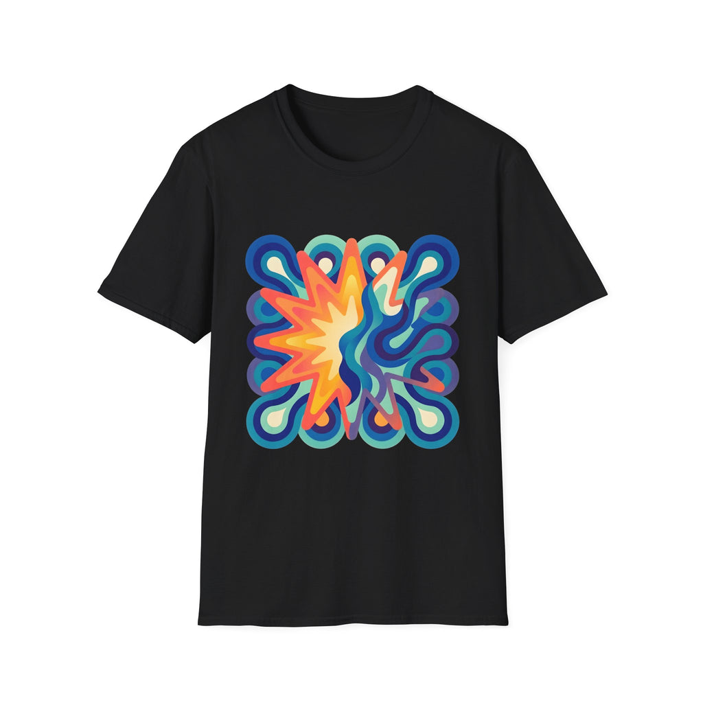 Abstract T-Shirt - Psychedelic Starburst Graphic Tee | Dynamic Blue