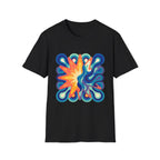 Abstract T-Shirt - Psychedelic Starburst Graphic Tee | Dynamic Blue