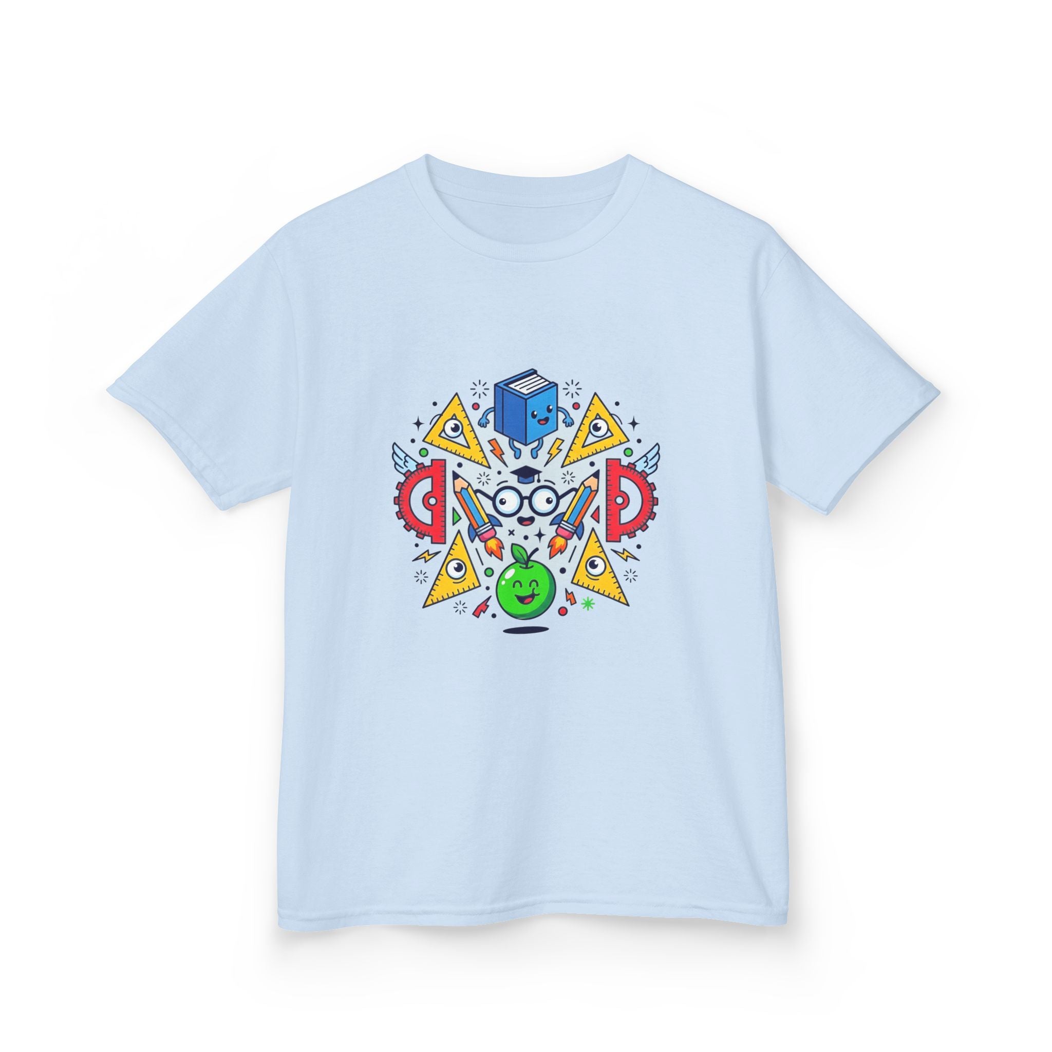 Kids Tee - Cartoon School Supplies & Learning Design | Back to School